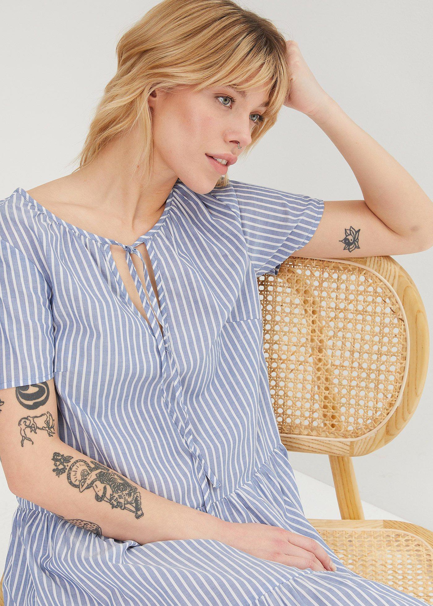 Letnia sukienka tunikowa z czystej bawełny - Bonprix