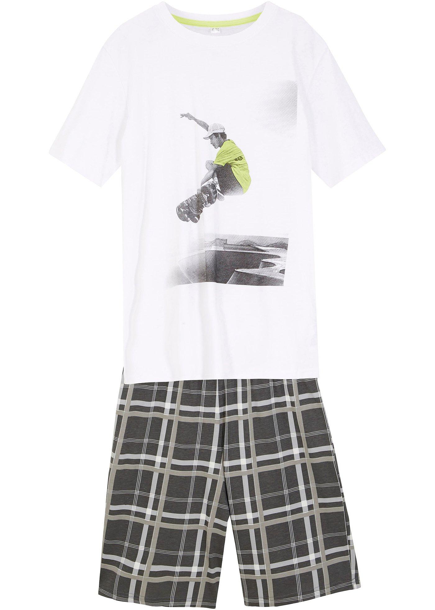T-shirt + krótkie spodnie shirtowe (2 części), z bawełny organicznej - Bonprix