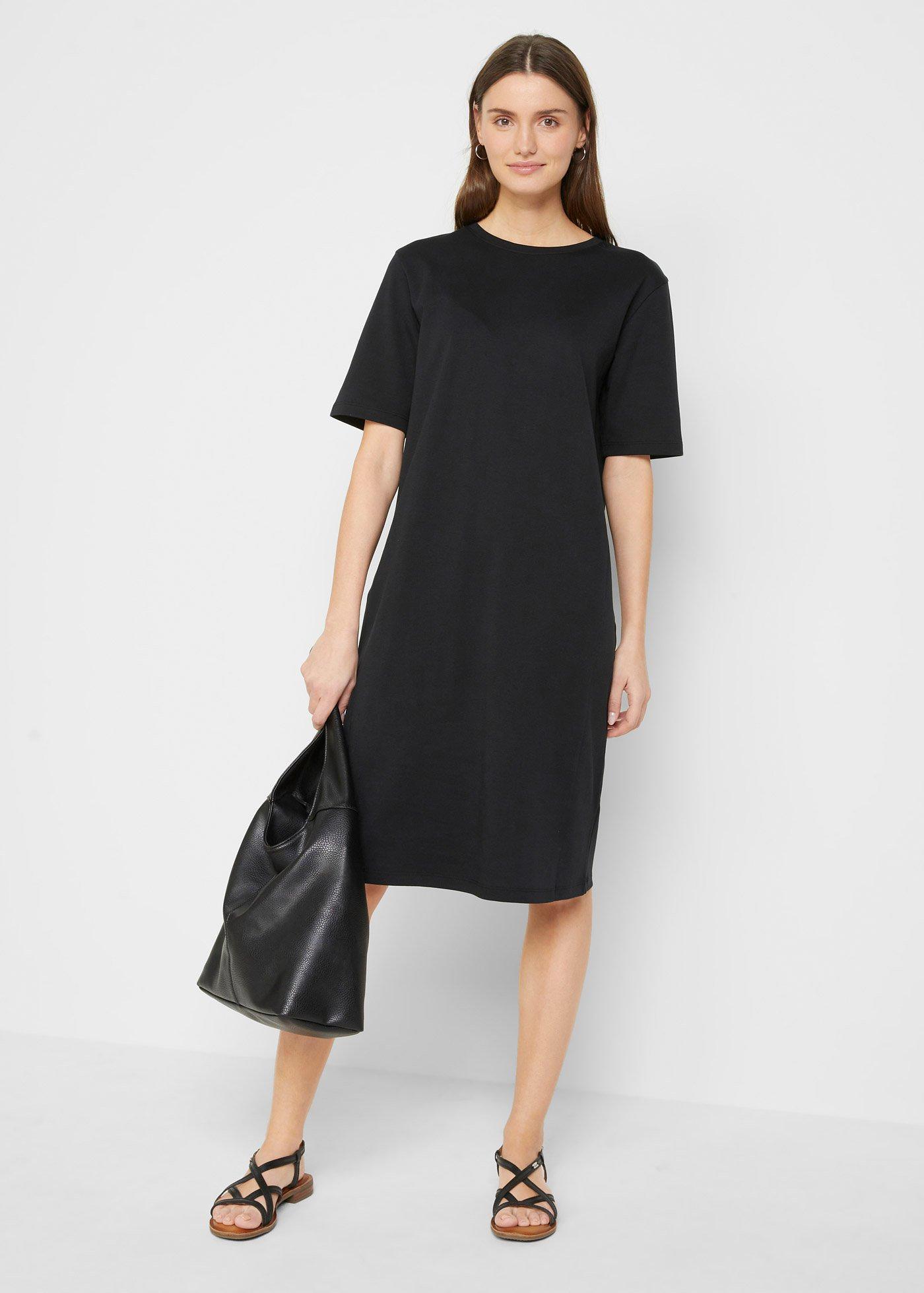 Sukienka shirtowa oversized (2 szt.), z czystej bawełny - Bonprix