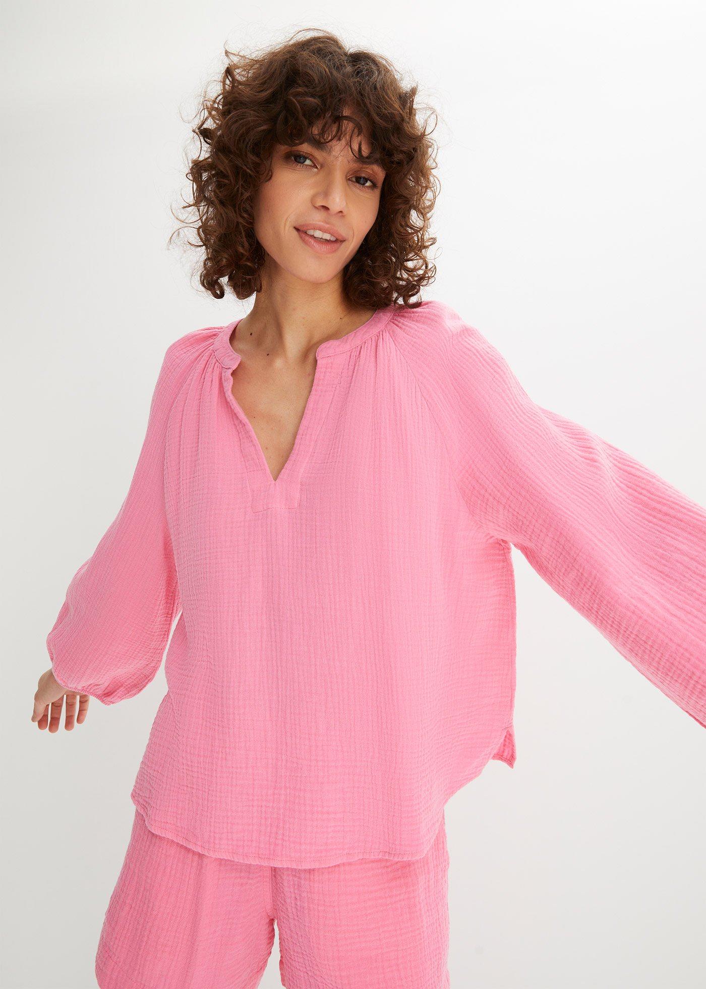 Bluzka muślinowa oversize - Bonprix