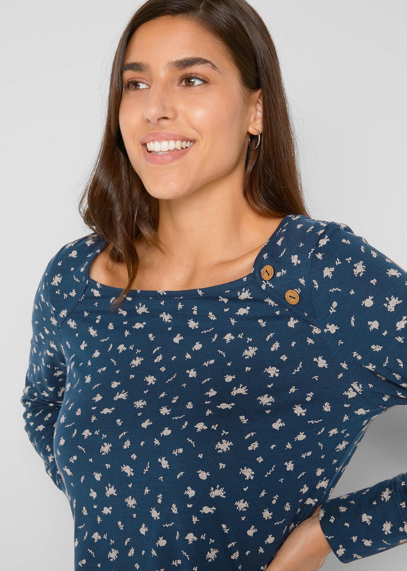 Shirt z długim rękawem i nadrukiem - Bonprix