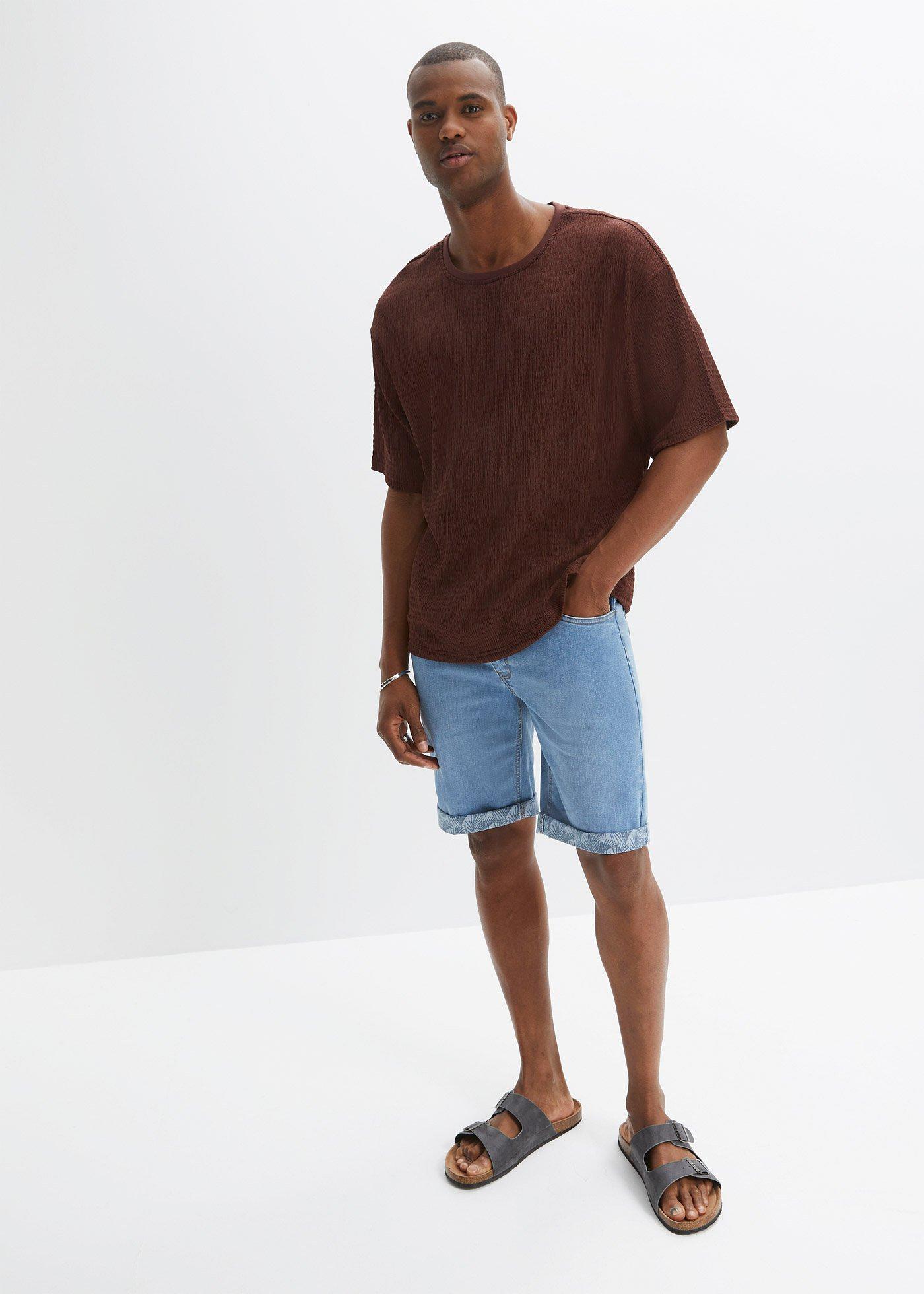 Bermudy dżinsowe ze stretchem Regular Fit - Bonprix