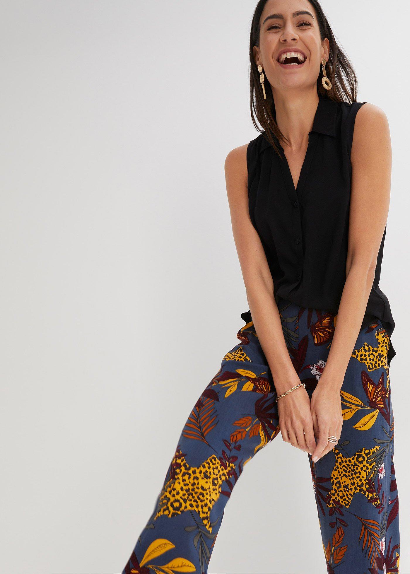 Spodnie Marlena z czystej wiskozy - Bonprix