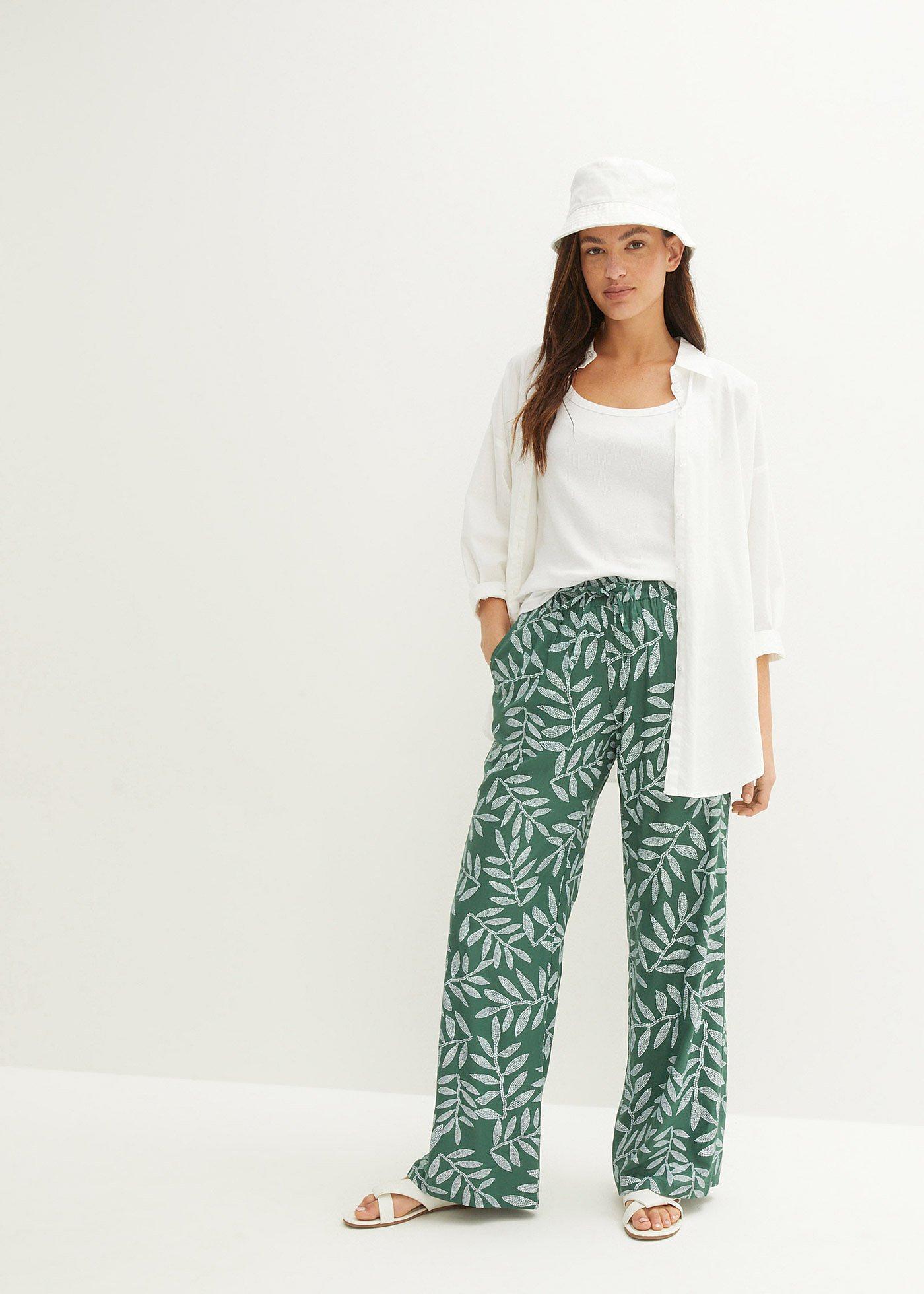 Spodnie palazzo z nadrukiem - Bonprix