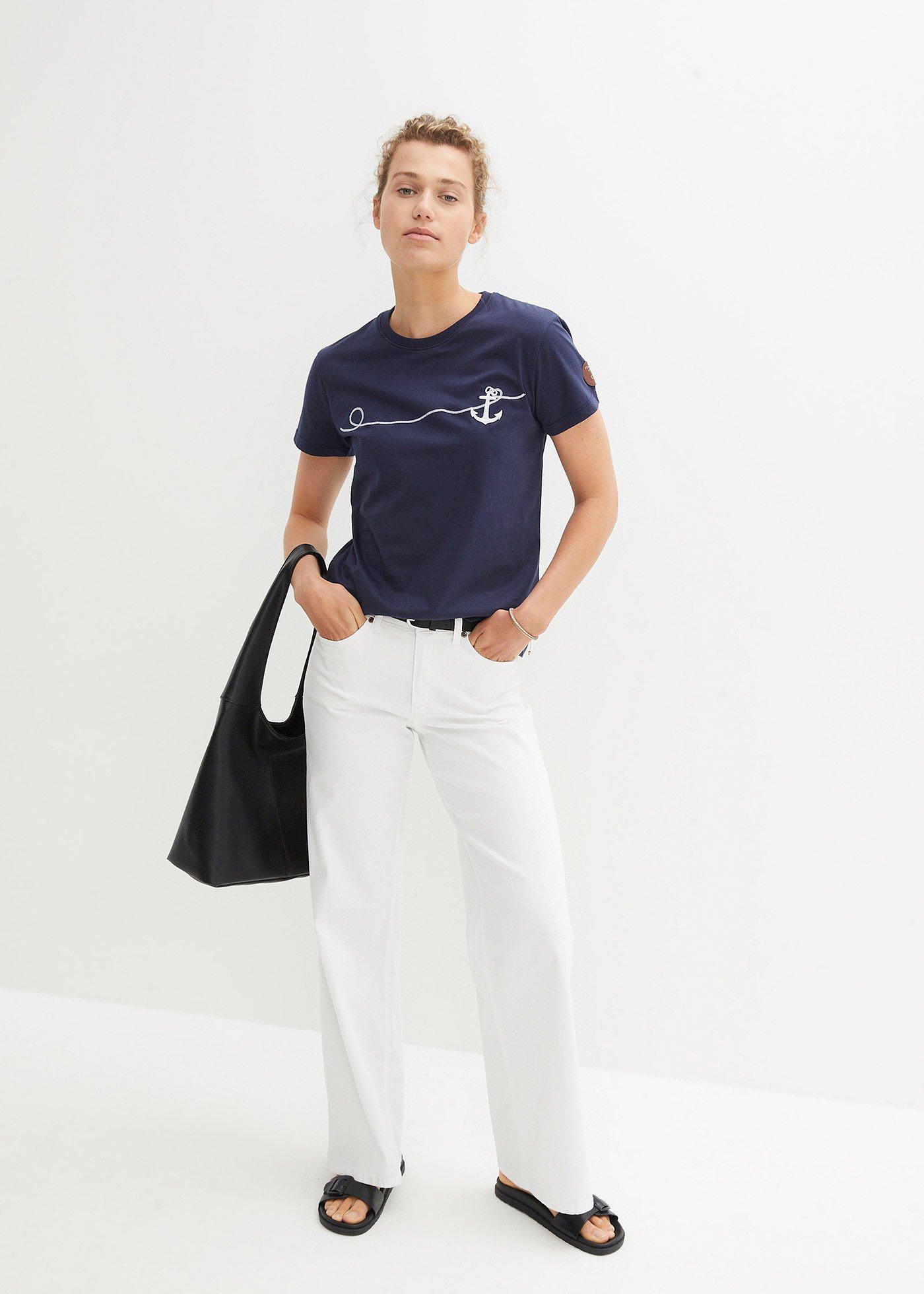 T-shirt z haftem - Bonprix