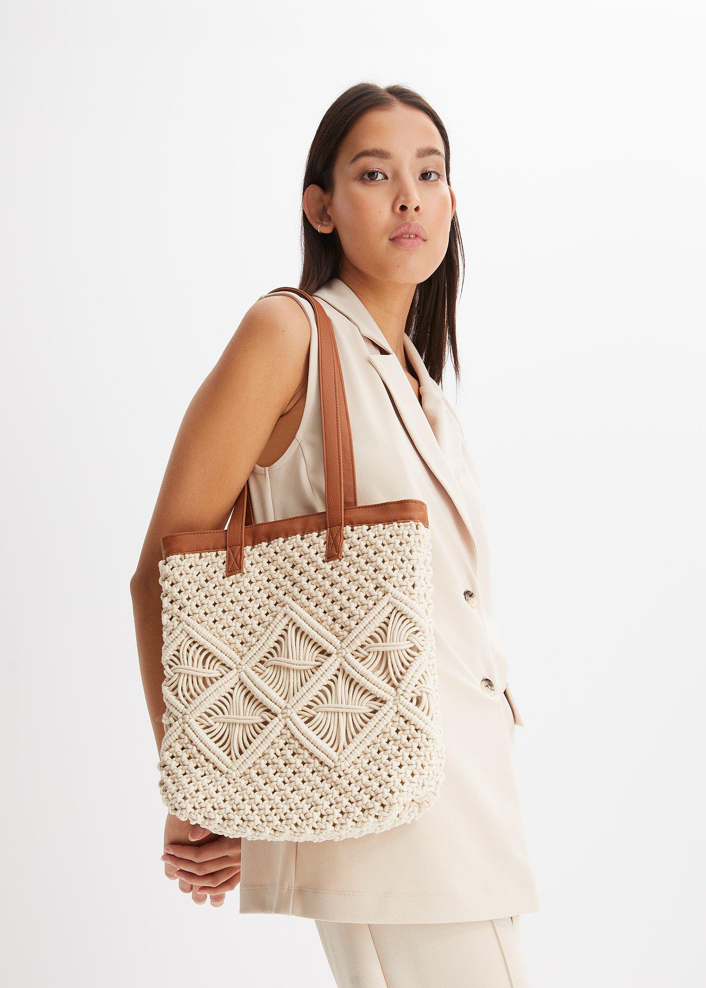 Torba makramowa typu shopper - Bonprix