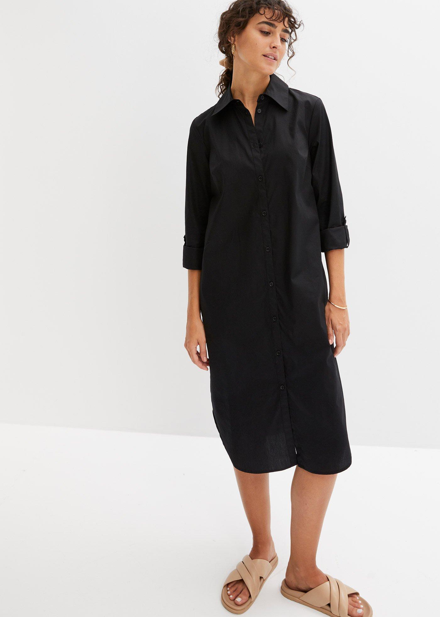 Sukienka szmizjerka z bawełnianej popeliny - Bonprix