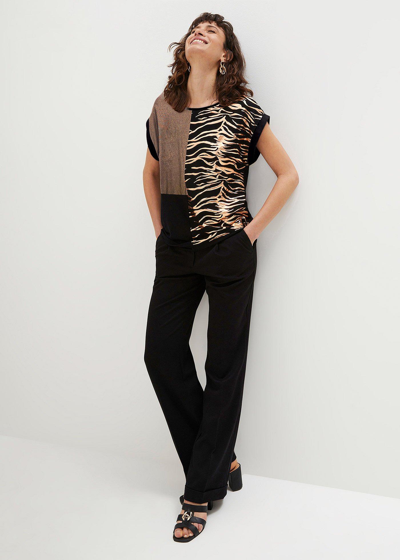 Shirt w optyce patchworkowego - Bonprix