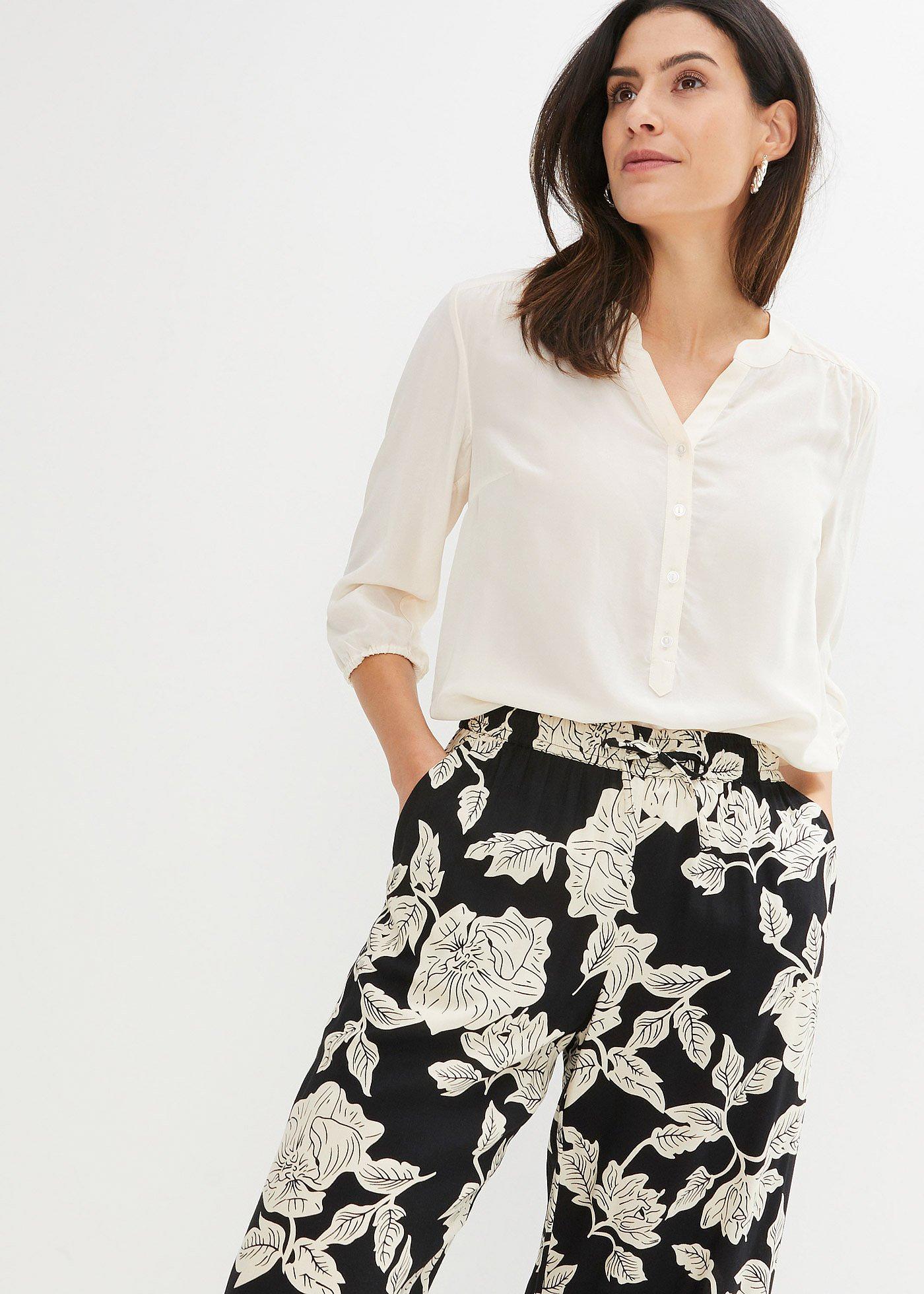 Spodnie palazzo z lejącej wiskozy - Bonprix