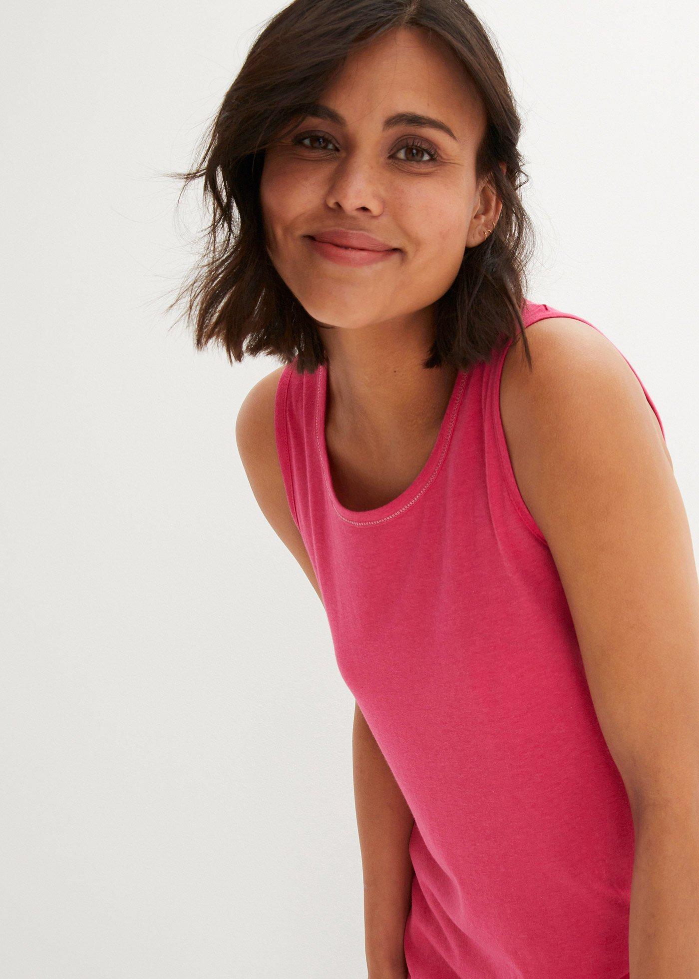 Długi top z okrągłym dekoltem, ze zrównoważonego materiału - Bonprix