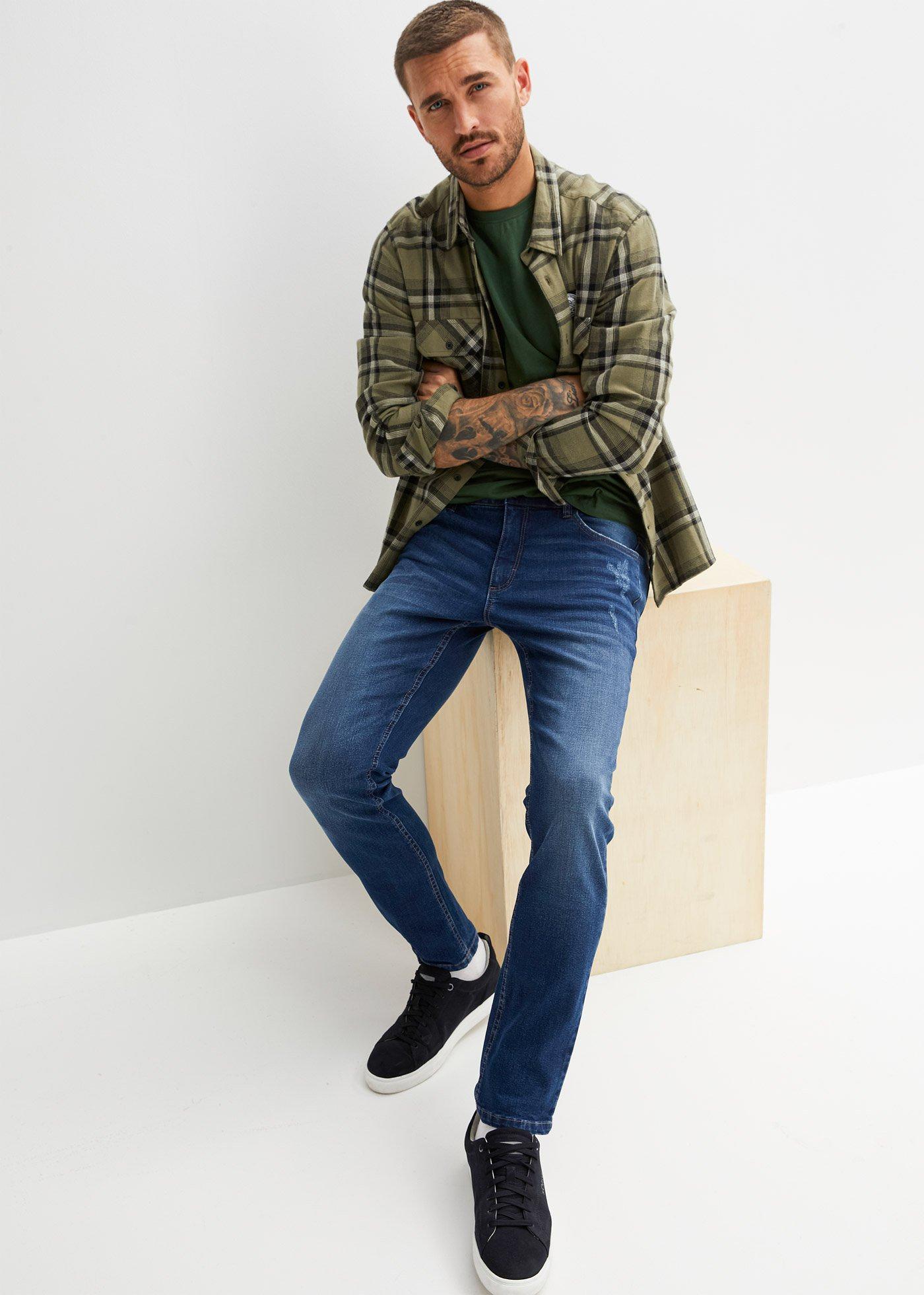 Dżinsy ze stretchem o kroju slim fit, straight - Bonprix