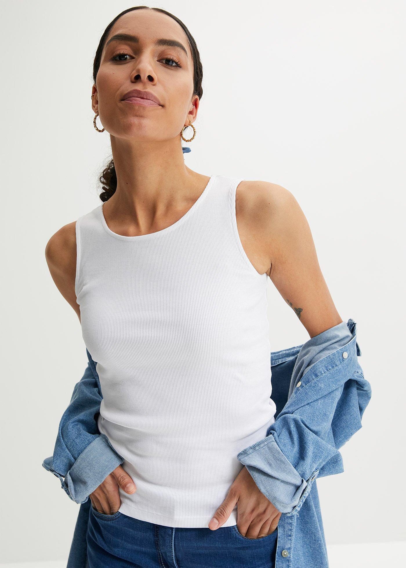 Top w prążek z czystej bawełny organicznej (2 szt.) - Bonprix