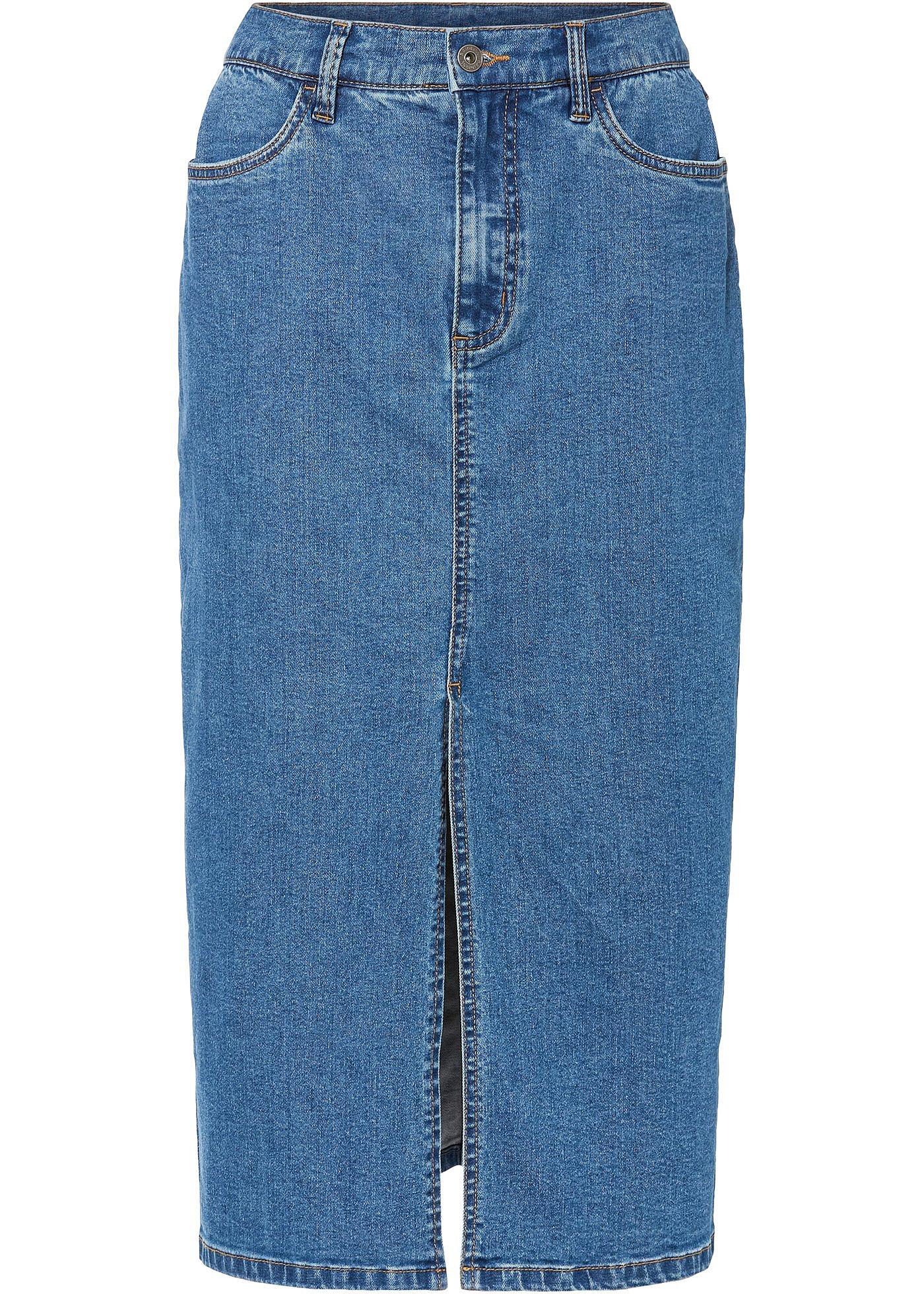 Langer Jeansrock mit Schlitz aus Positive Denim #1 Fabric