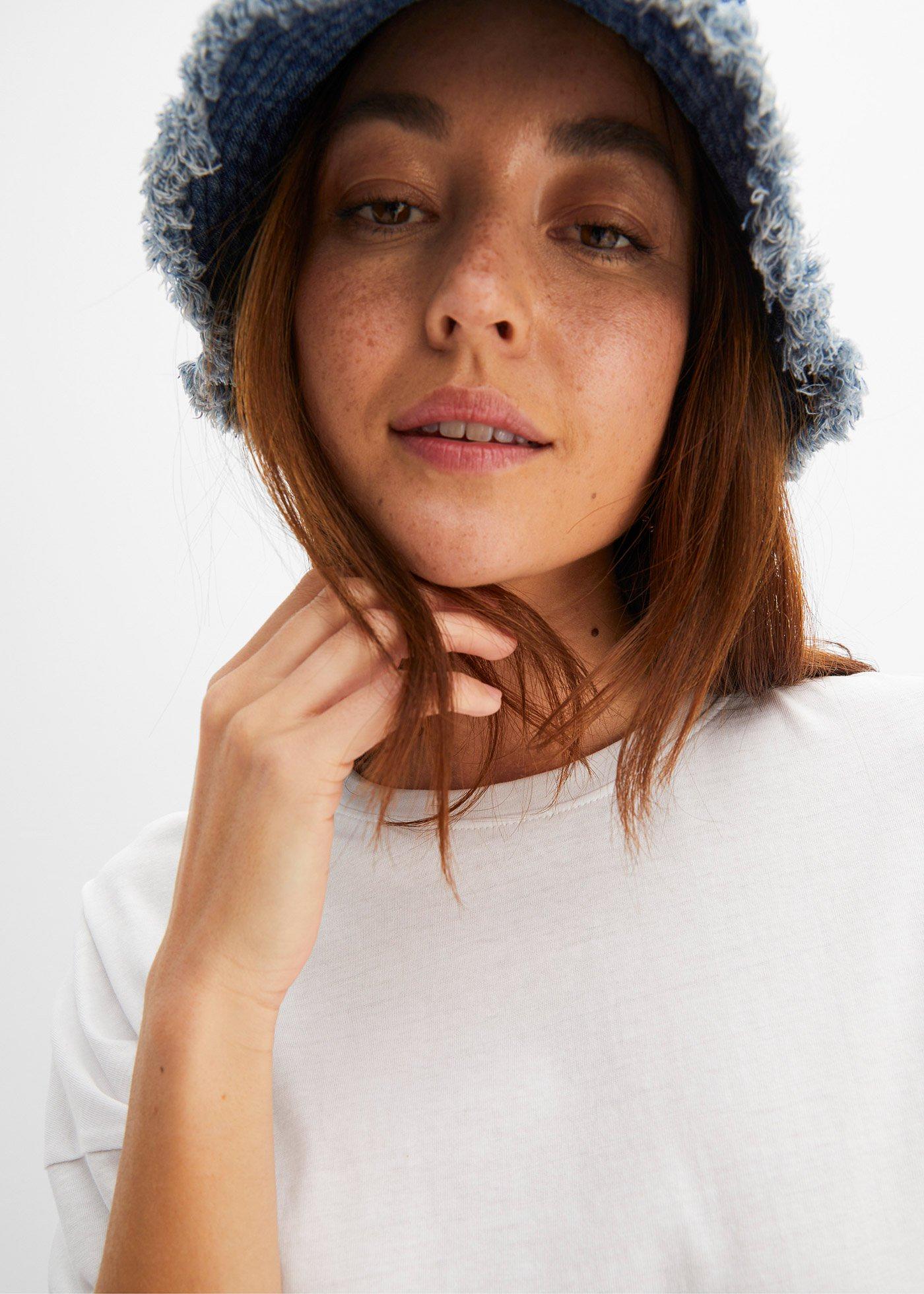 Shirt bawełniany oversize, rękaw  1/2 - Bonprix