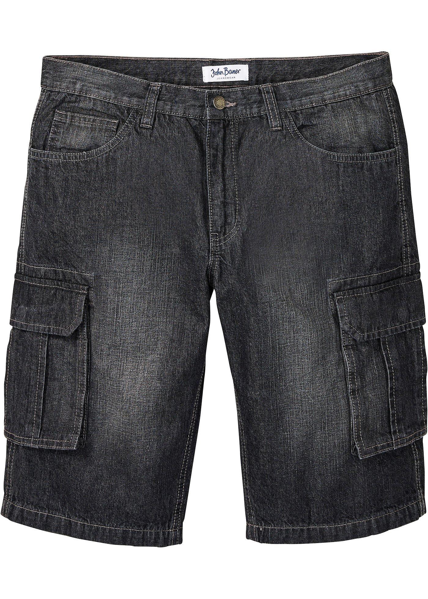 Bermuda cargo long en jean, loose