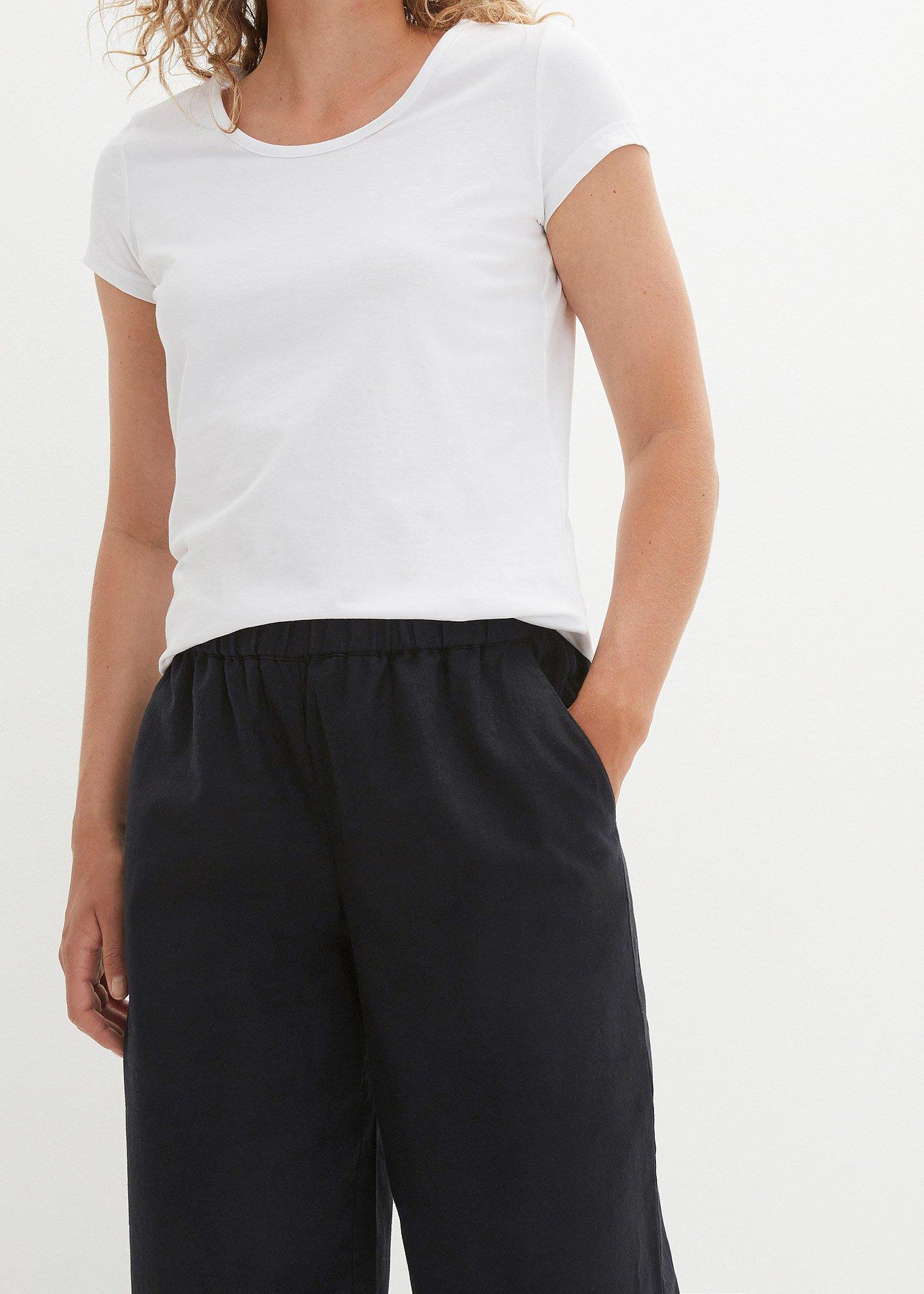 Spodnie lniane z przewiewnej mieszanki lnu - Bonprix