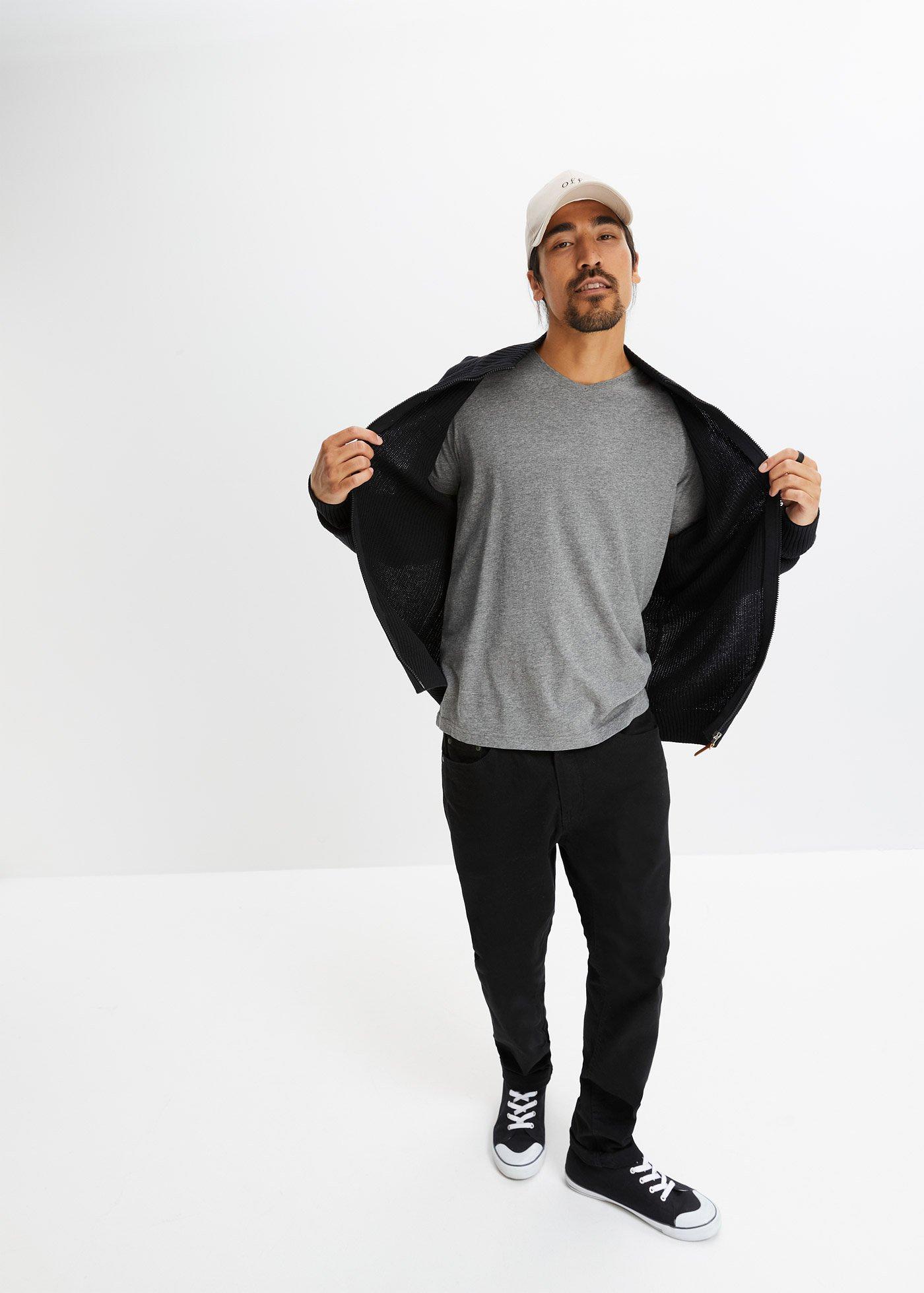 T-shirt z dekoltem w serek (5 szt.) - Bonprix