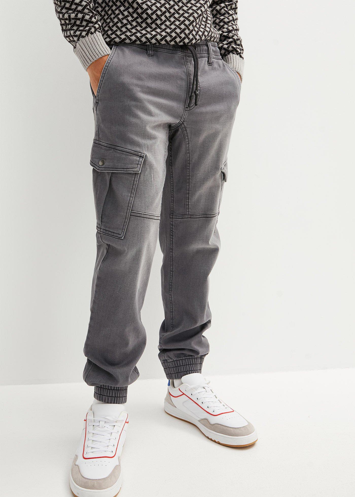 Dżinsy dresowe Regular Fit Straight z kieszeniami z boku nogawki - Bonprix