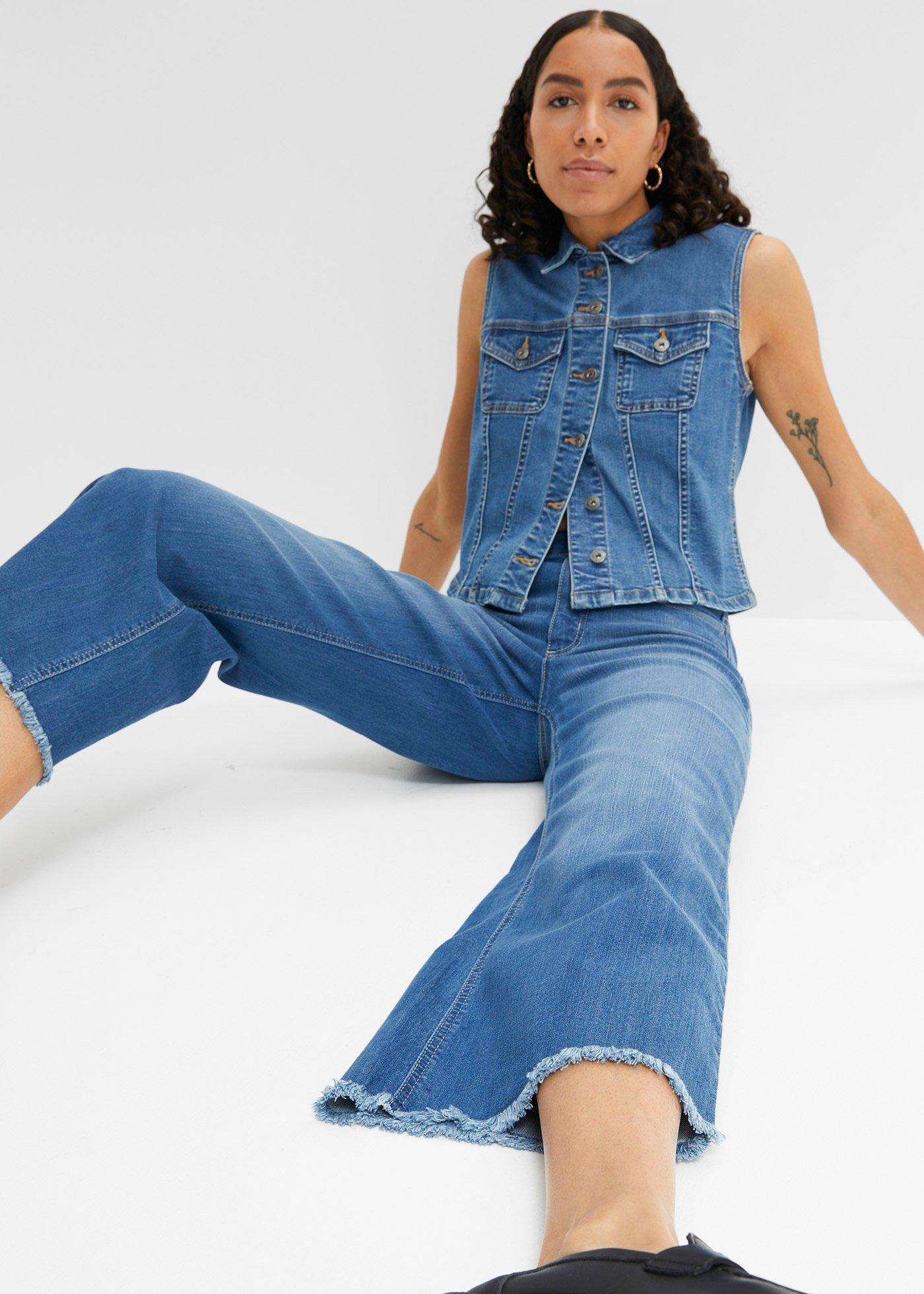 Dżinsy 7/8 Wide Fit - Bonprix