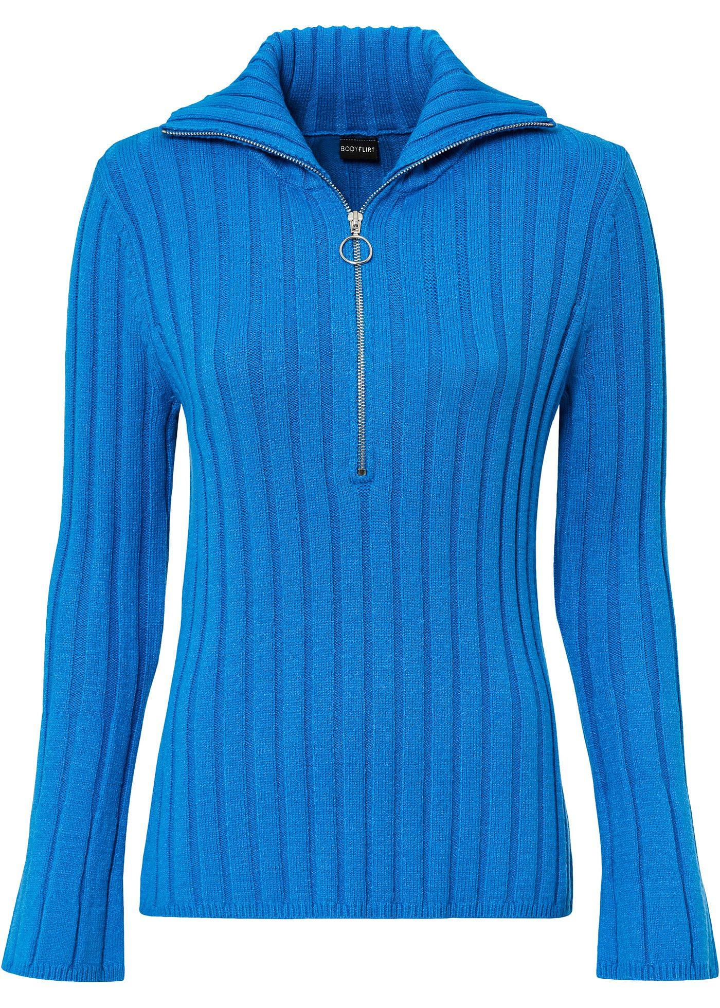 Ripppullover mit Troyerkragen