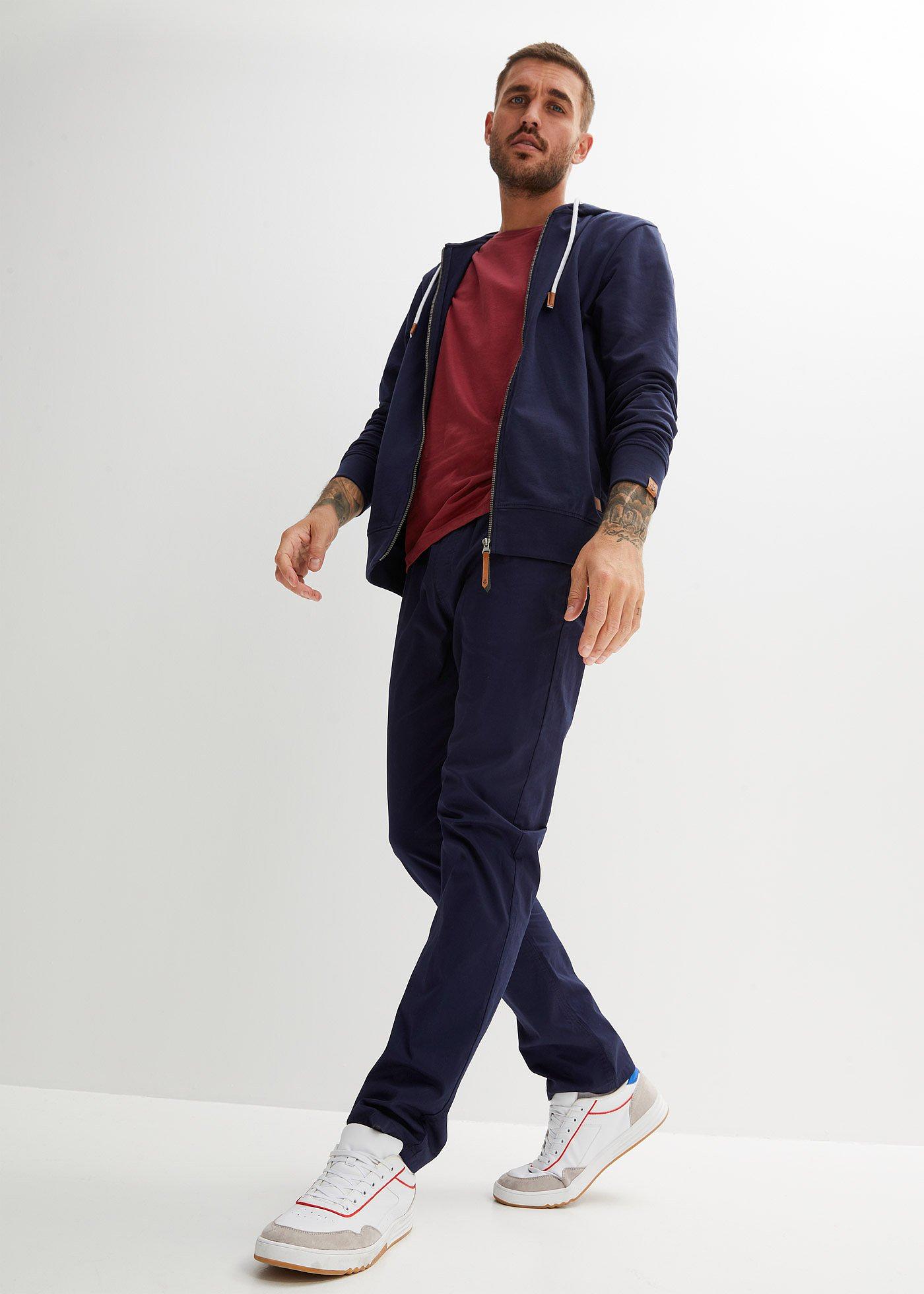 Bluza rozpinana z kapturem z detalami z imitacji skóry - Bonprix