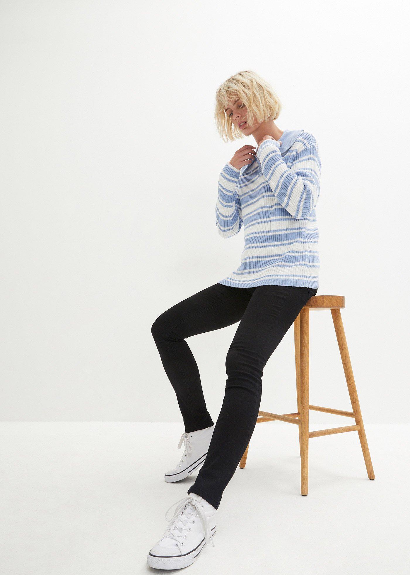Modelujące dżinsy termiczne o kroju skinny z wysoką talią - Bonprix