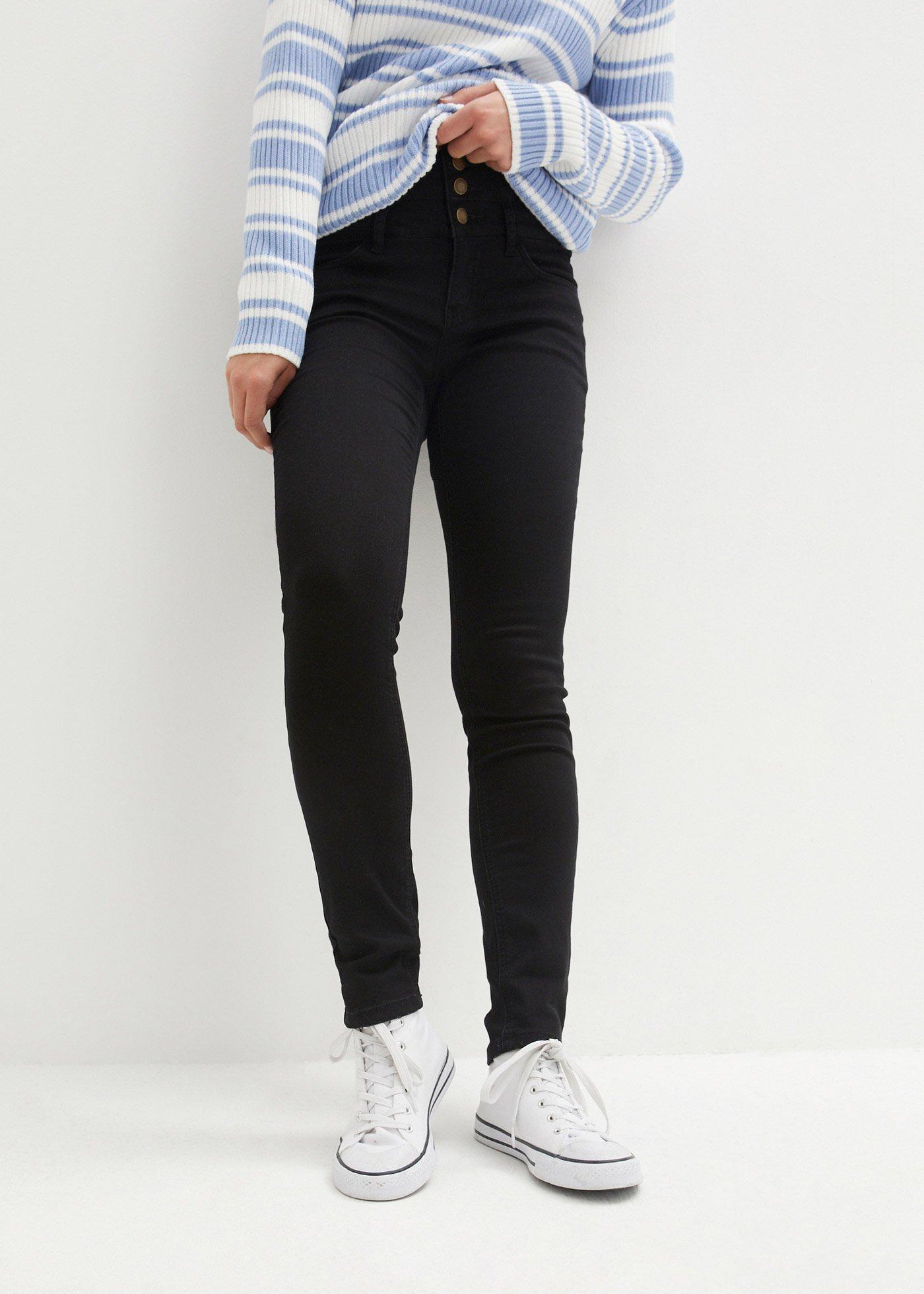 Modelujące dżinsy termiczne o kroju skinny z wysoką talią - Bonprix