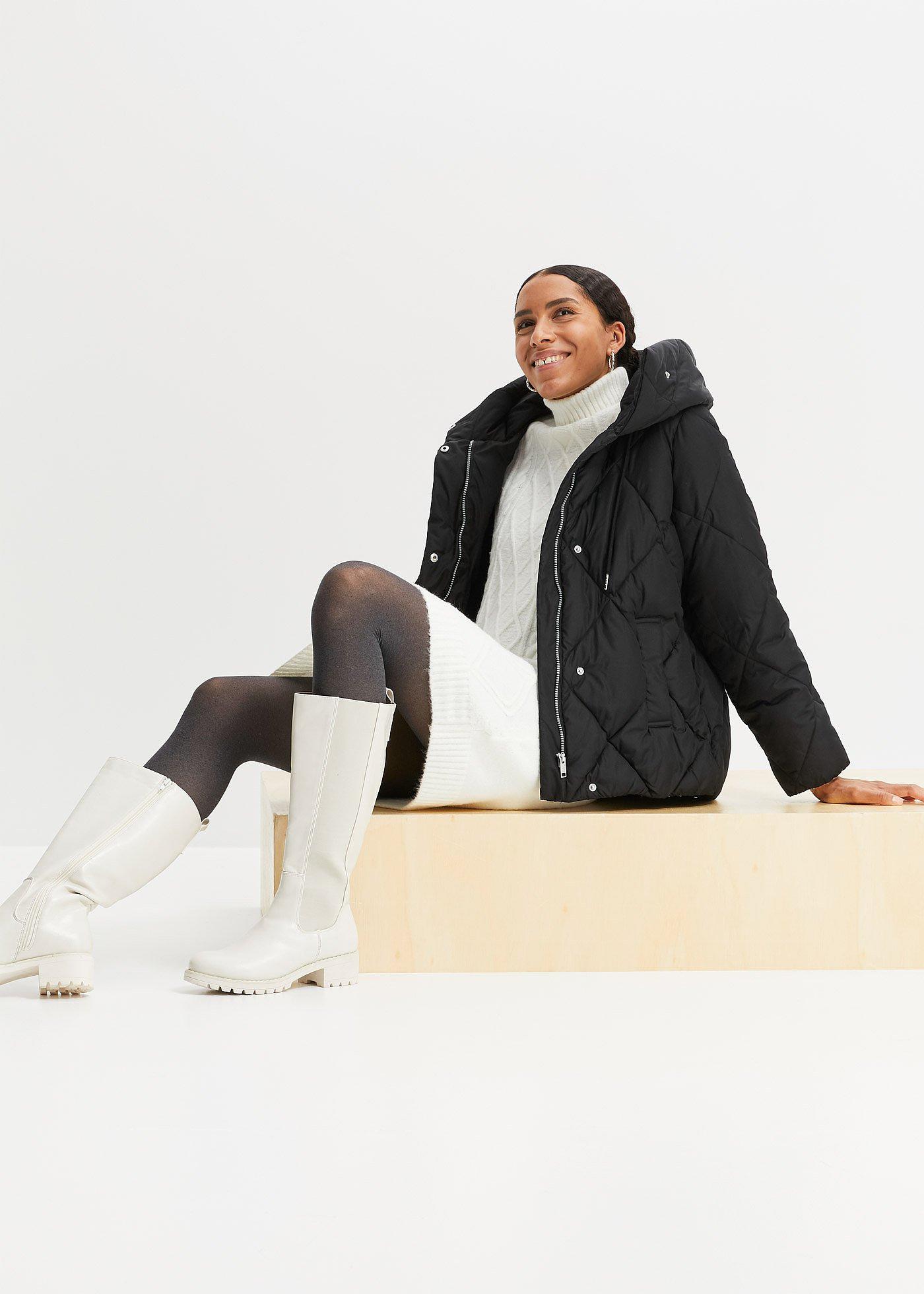 Kurtka pikowana z kapturem - Bonprix