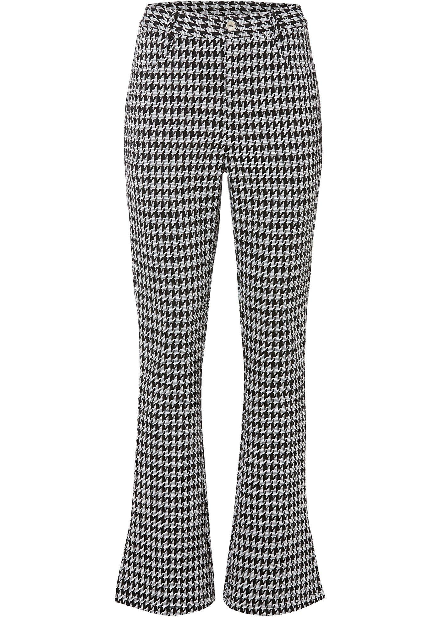 Jacquard Hose mit Schlitz und Hahnentritt-Muster
