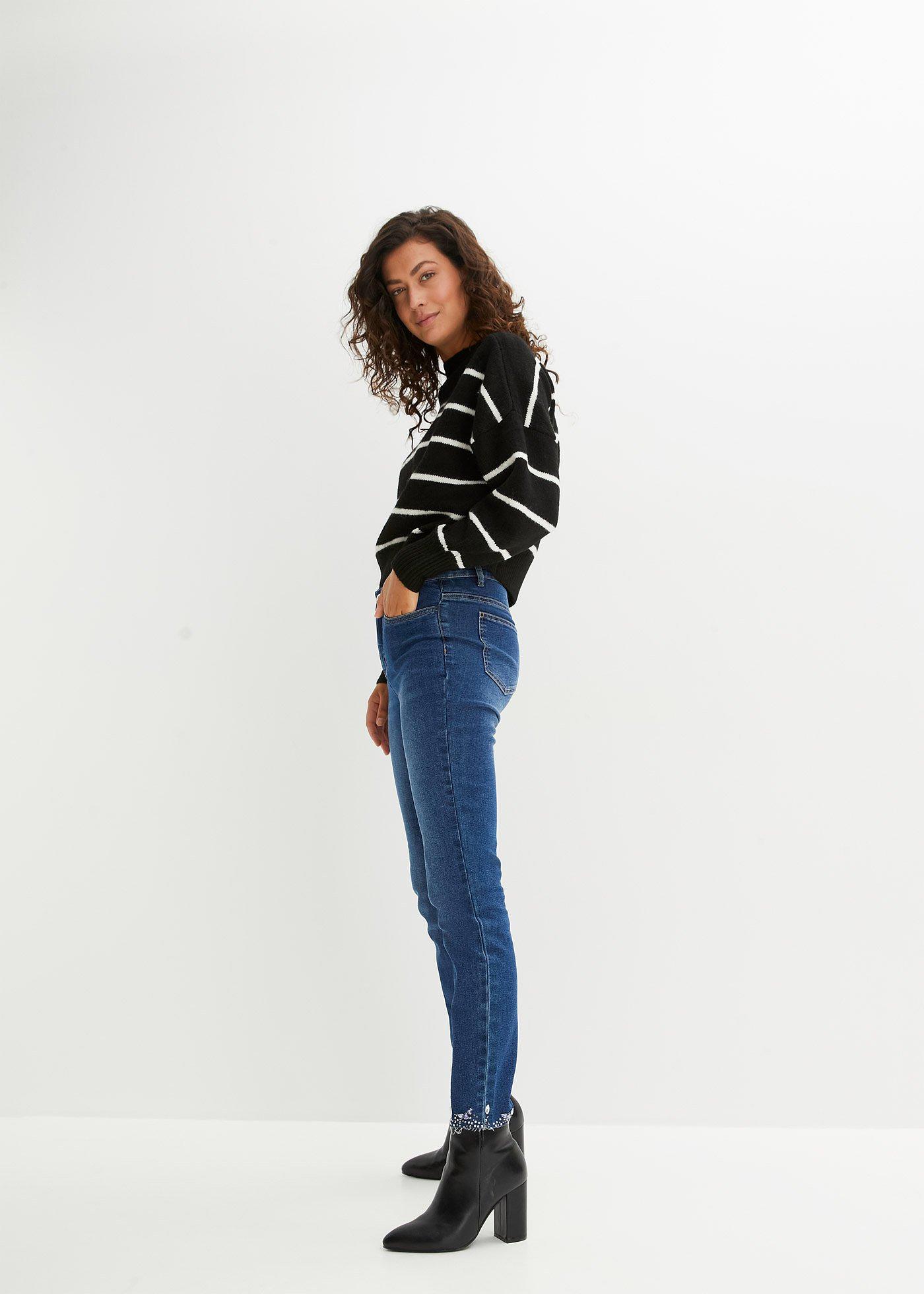 Sweter w paski o kroju oversize - Bonprix