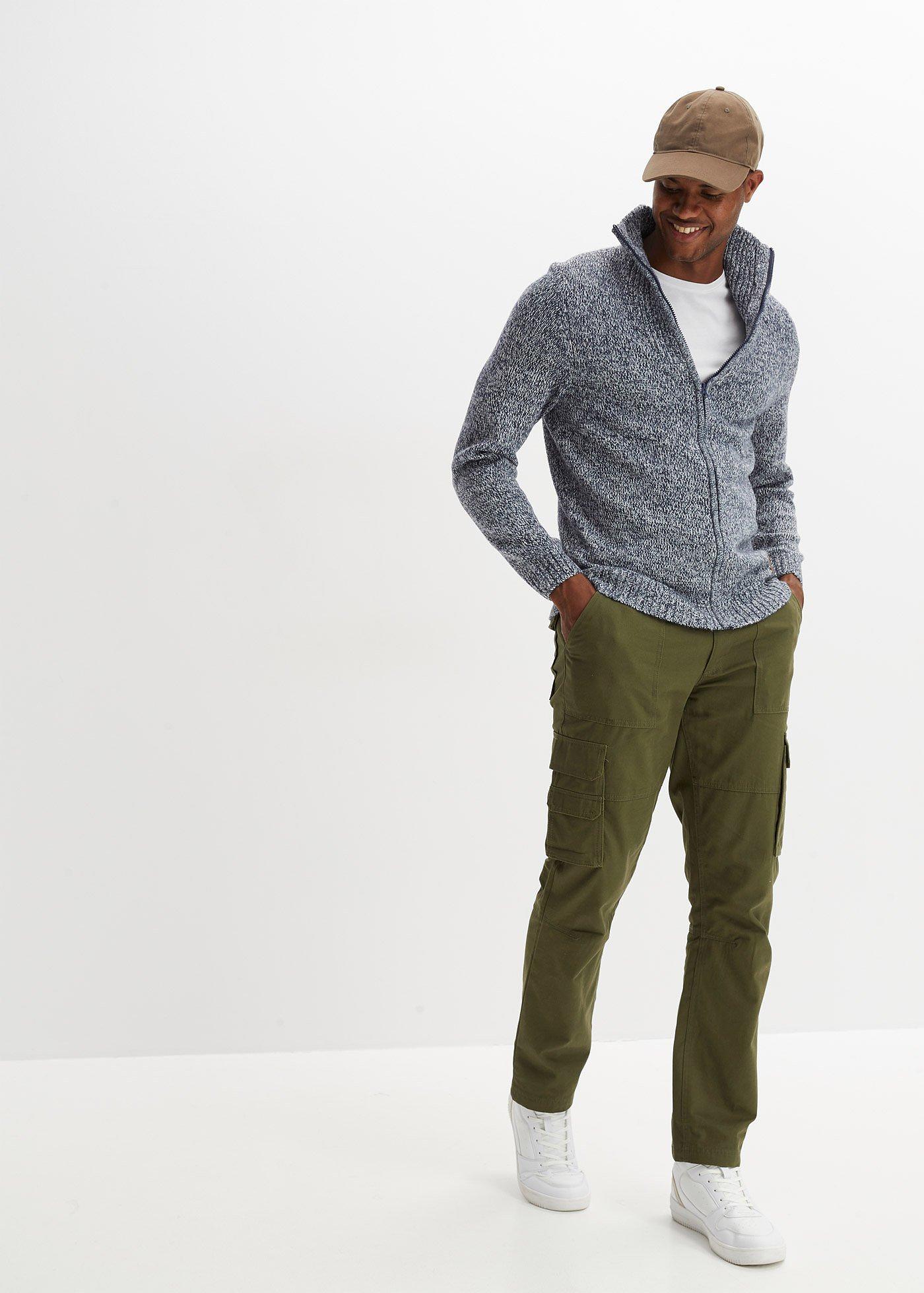 Sweter rozpinany ze stójką - Bonprix