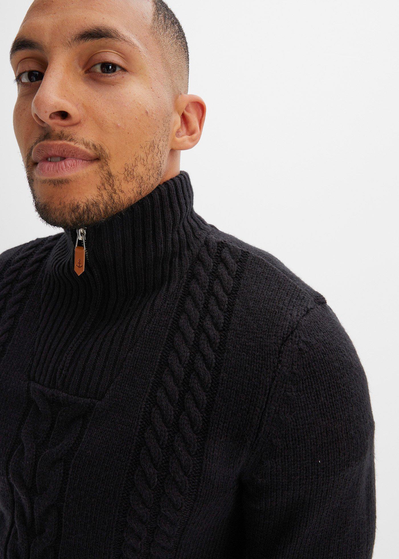 Sweter ze wzorem w warkocze - Bonprix
