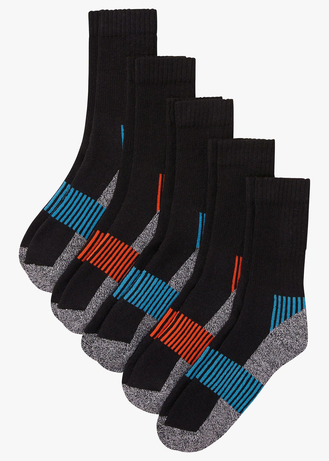 Skarpety sportowe termoaktywne (5 par), spodnia strona z frotte - Bonprix
