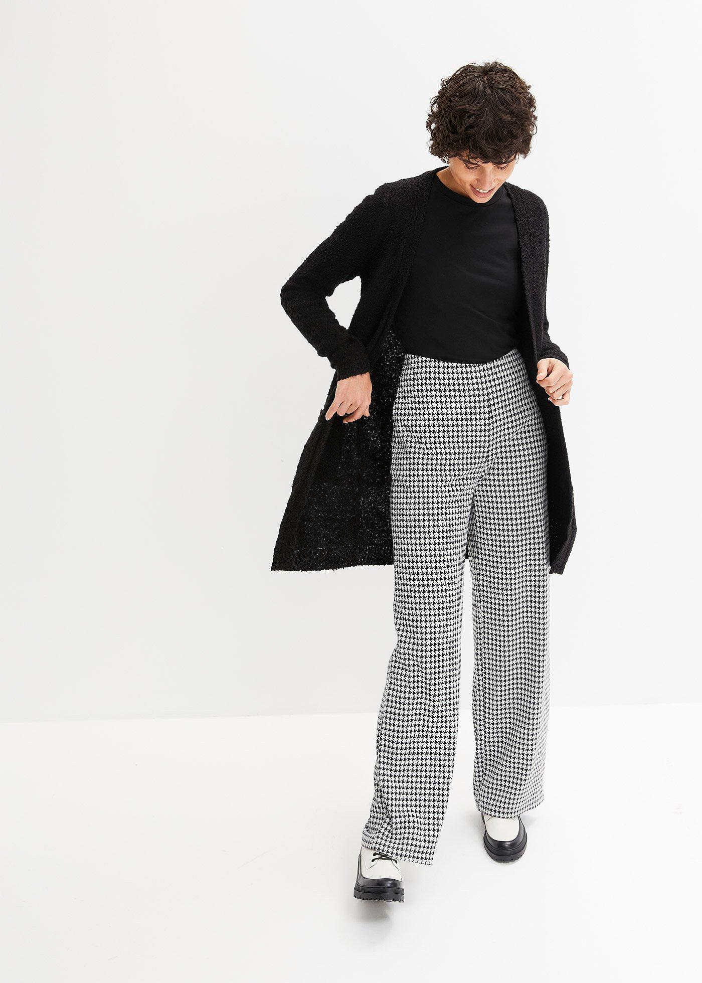 Długi sweter bez zapięcia z przędzy boucle - Bonprix