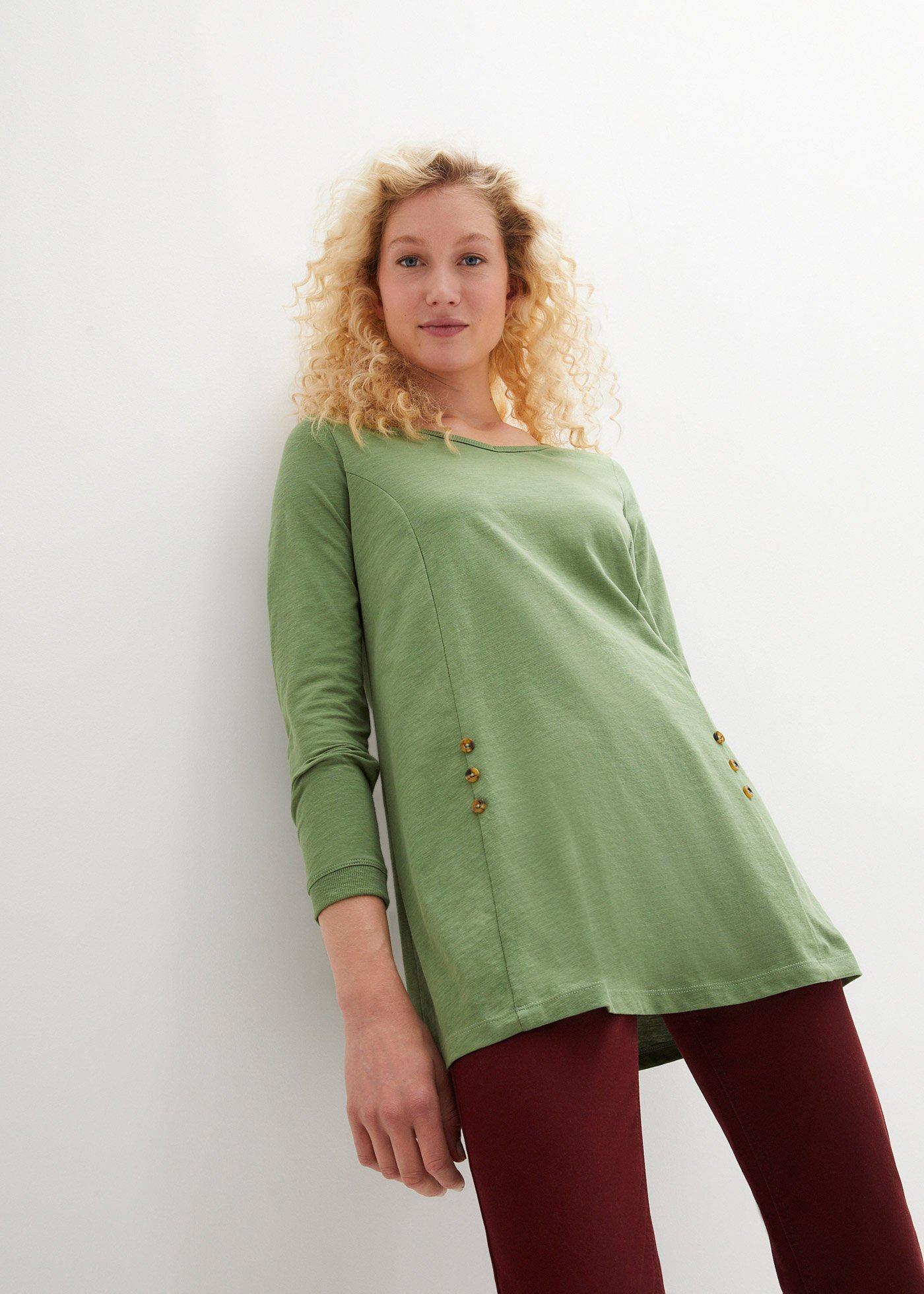Długi shirt z bawełny organicznej - Bonprix