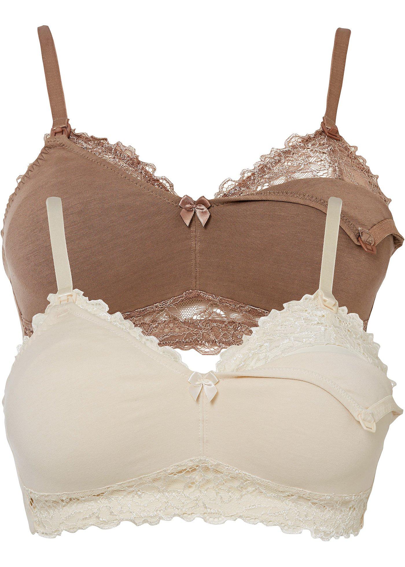 Biustonosz do karmienia bez fiszbinów (2 szt.), bawełna organiczna - Bonprix