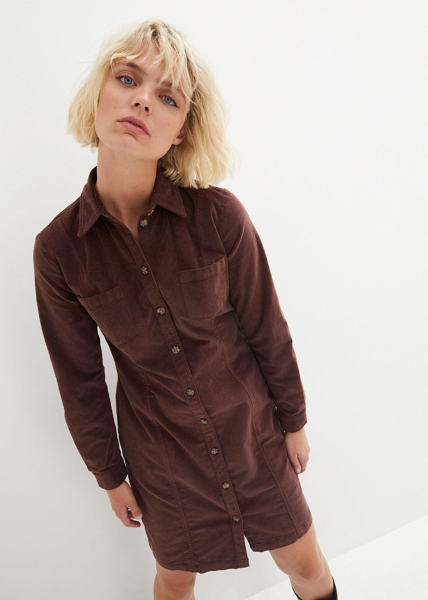 Sukienka sztruksowa ze stretchem - Bonprix