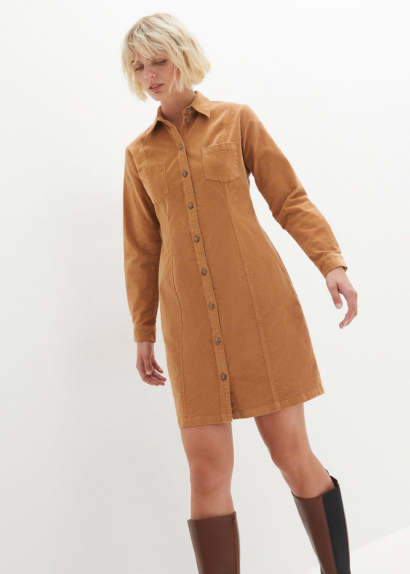 Sukienka sztruksowa ze stretchem - Bonprix