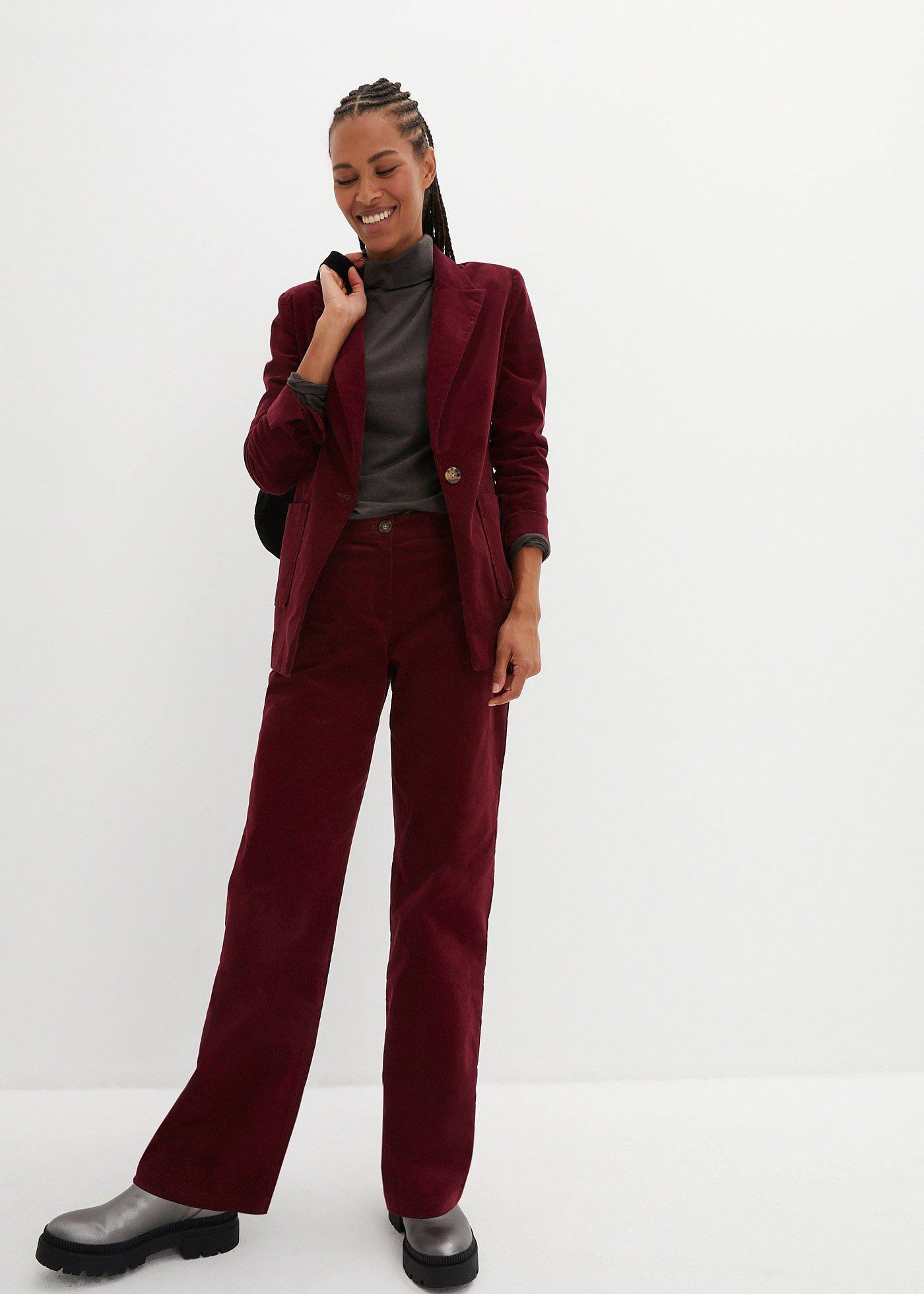 Spodnie sztruksowe z bawełny organicznej z domieszką stretchu - Bonprix