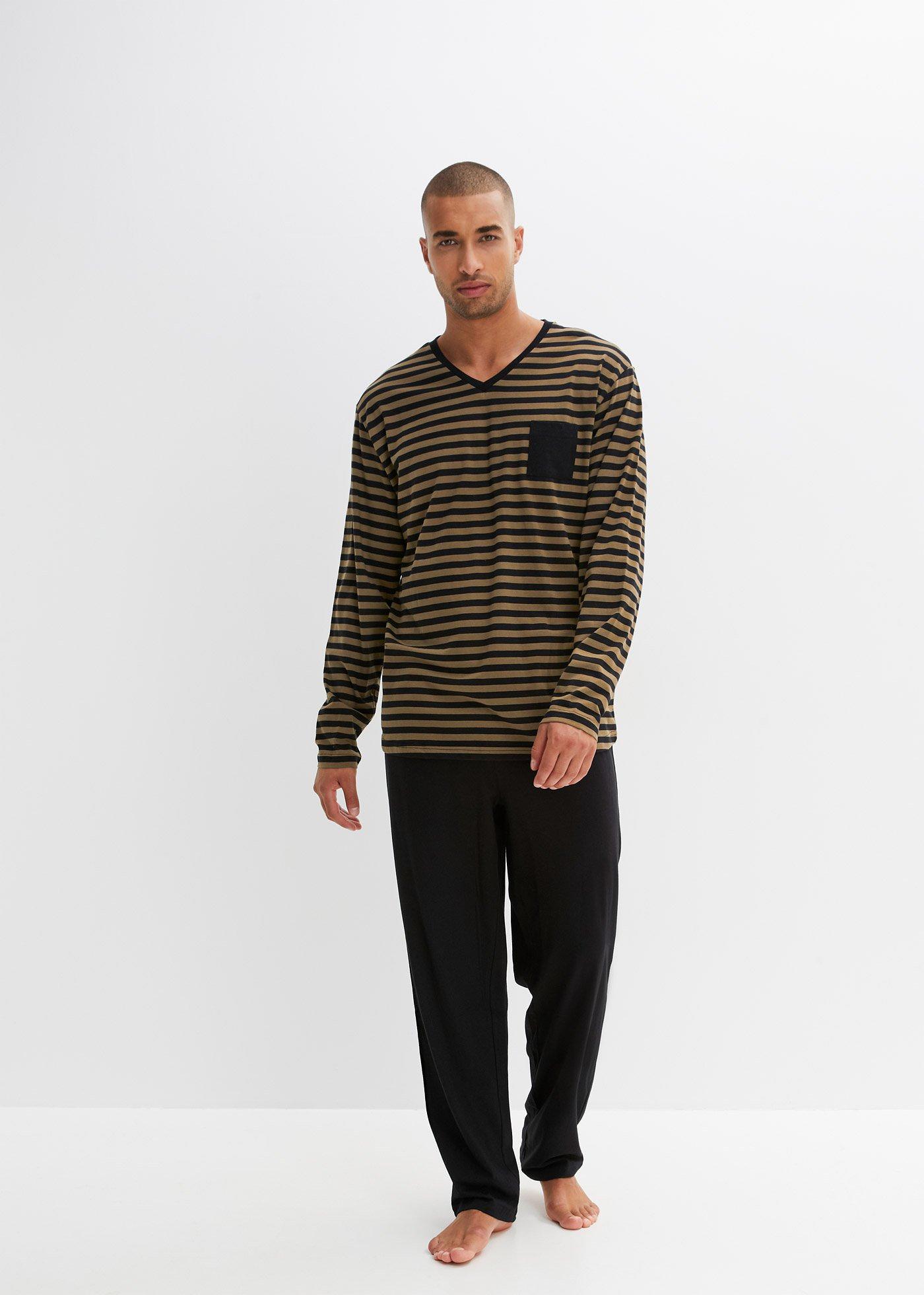 Piżama z czystej bawełny z długim rękawem - Bonprix