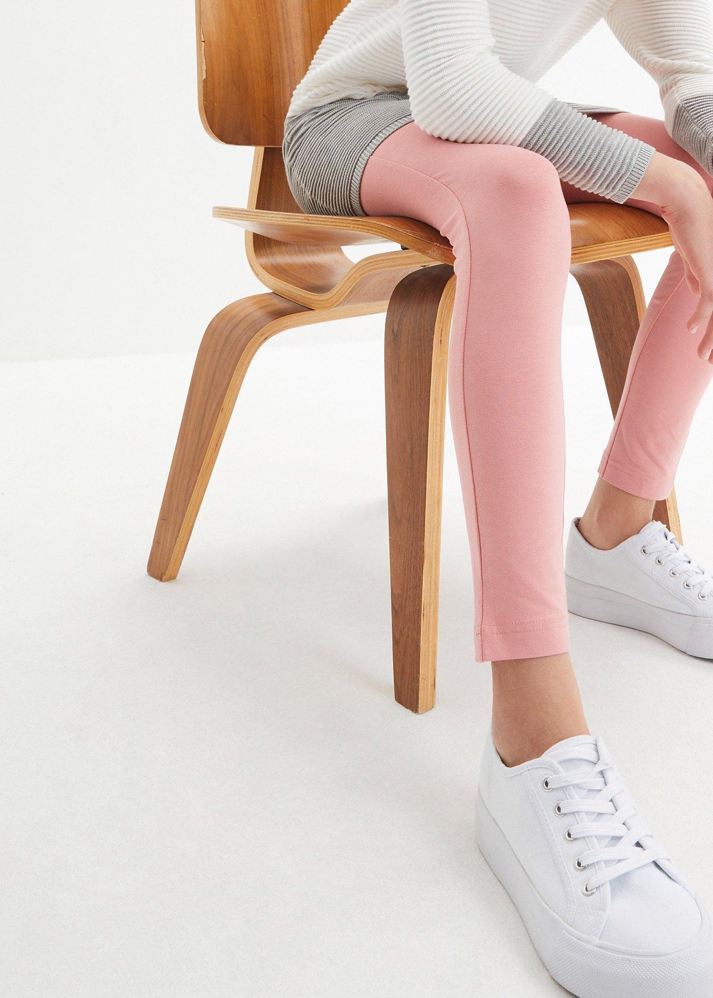 Legginsy z elastycznego materiału z  bawełną organiczną (3 szt.) - Bonprix