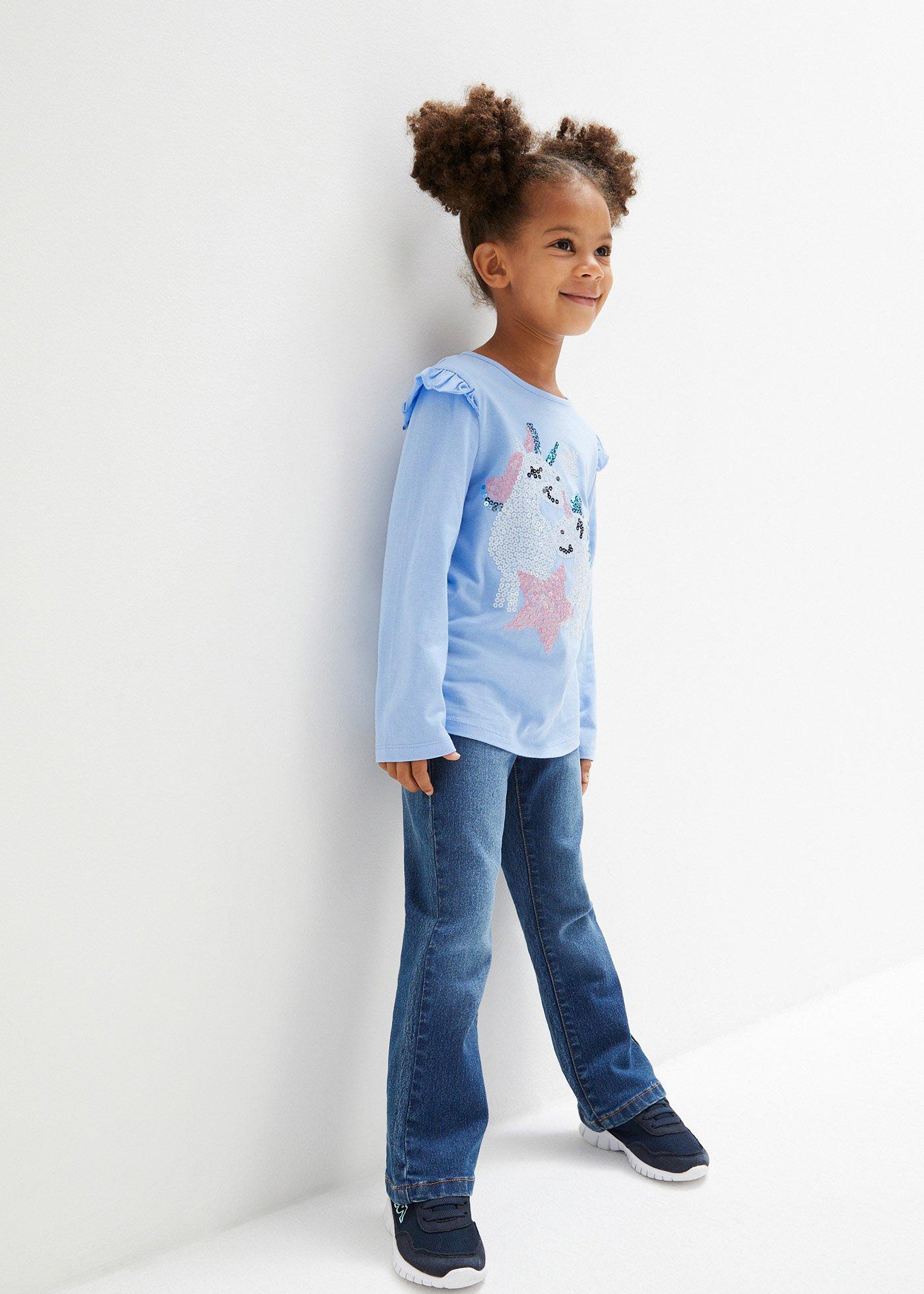 Dżinsy bootcut ze średnim stanem i elastyczną gumką w talii - Bonprix