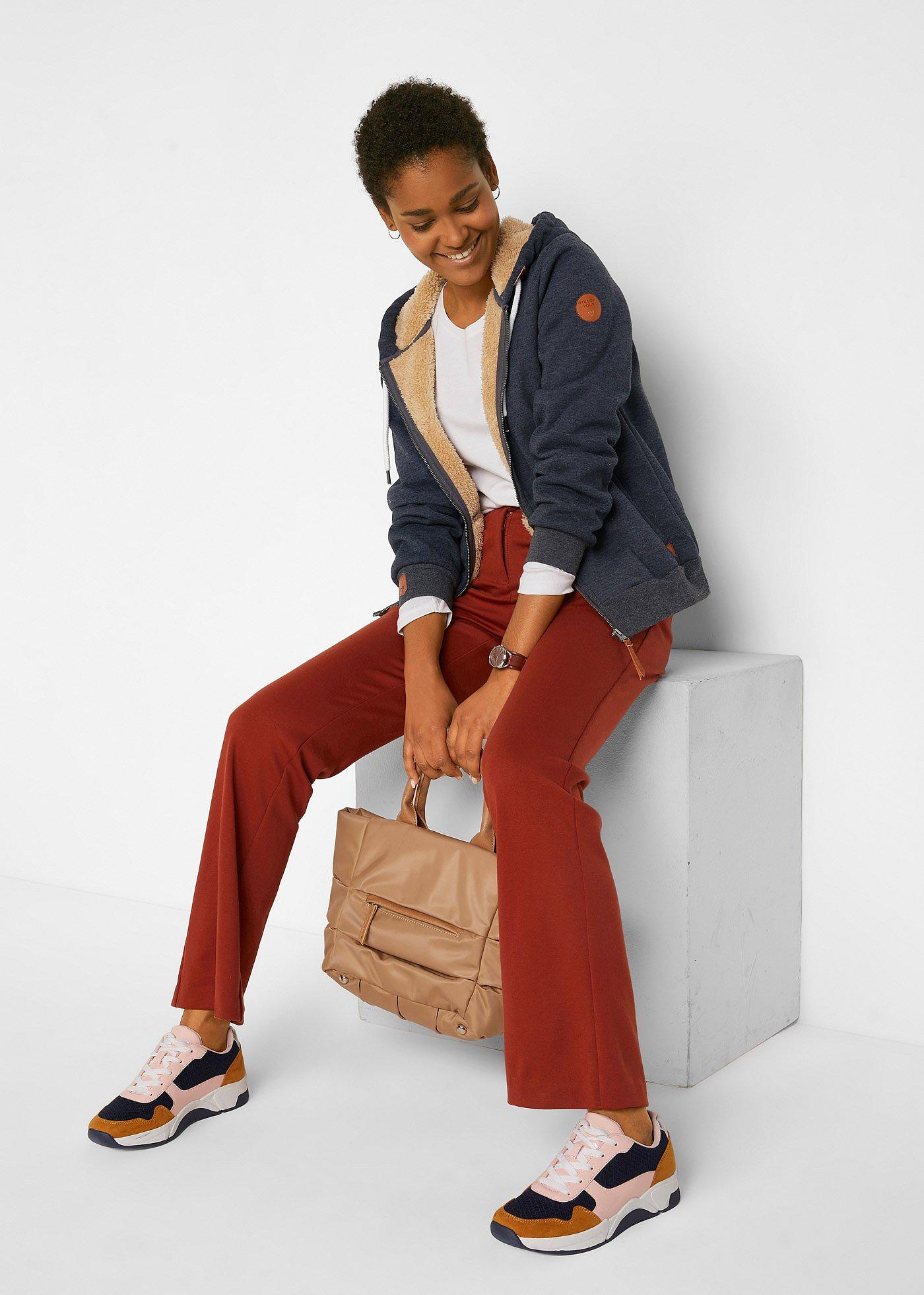 Bluza rozpinana na podszewce baranku - Bonprix