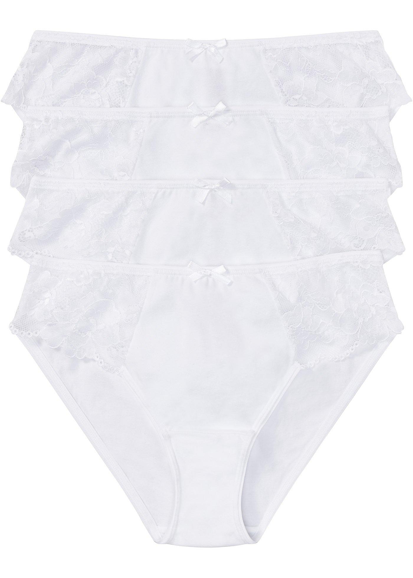 Figi z koronką  (4 pary) - Bonprix