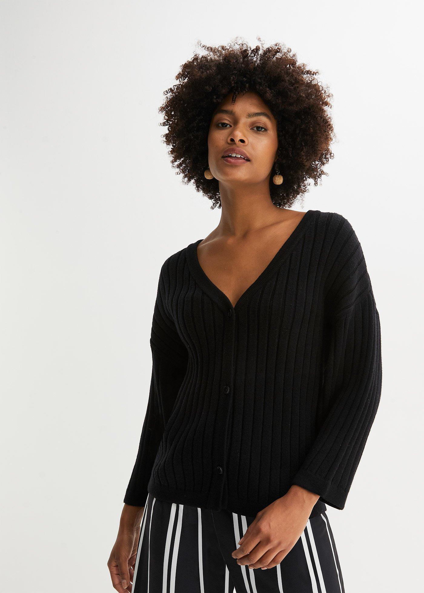 Sweter rozpinany boxy - Bonprix