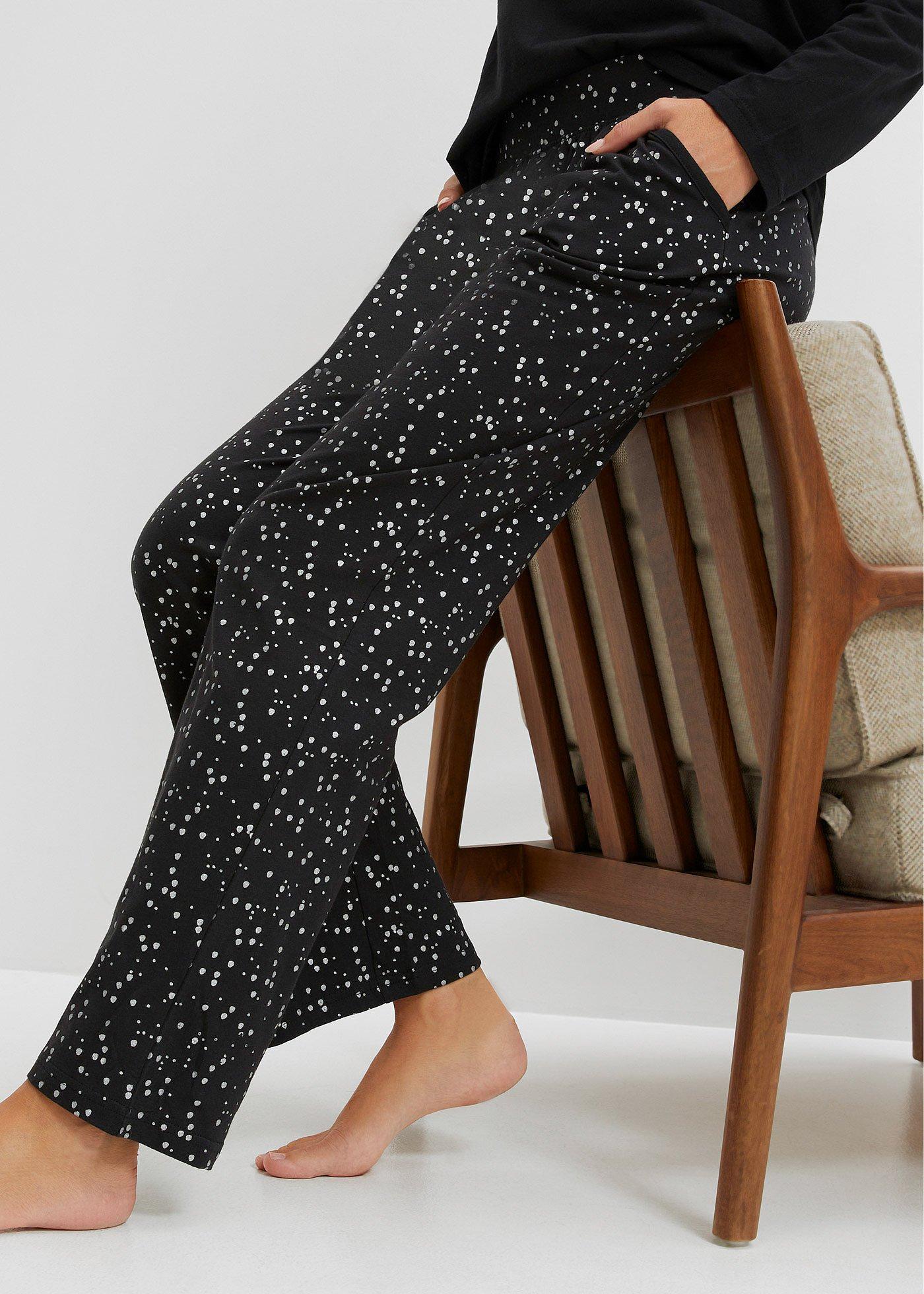 Piżama z połyskującym nadrukiem - Bonprix