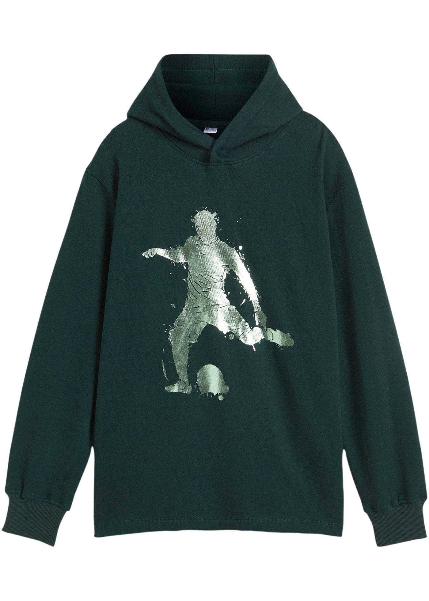 Bluza z kapturem z miękkiej mieszanki bawełny - Bonprix