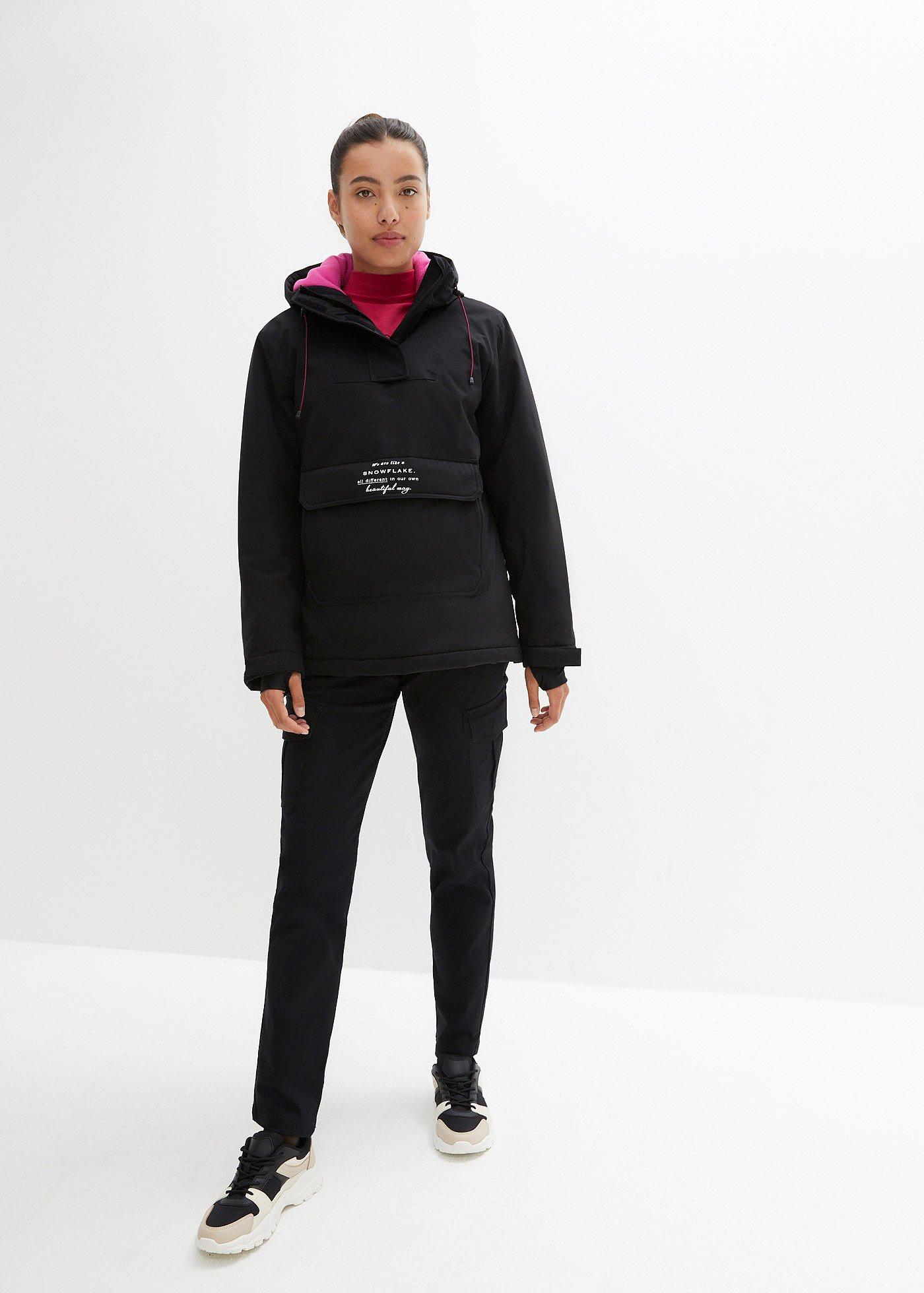 Kurtka narciarska zakładana przez głowę, na podszewce z polaru, nieprzemakalna - Bonprix