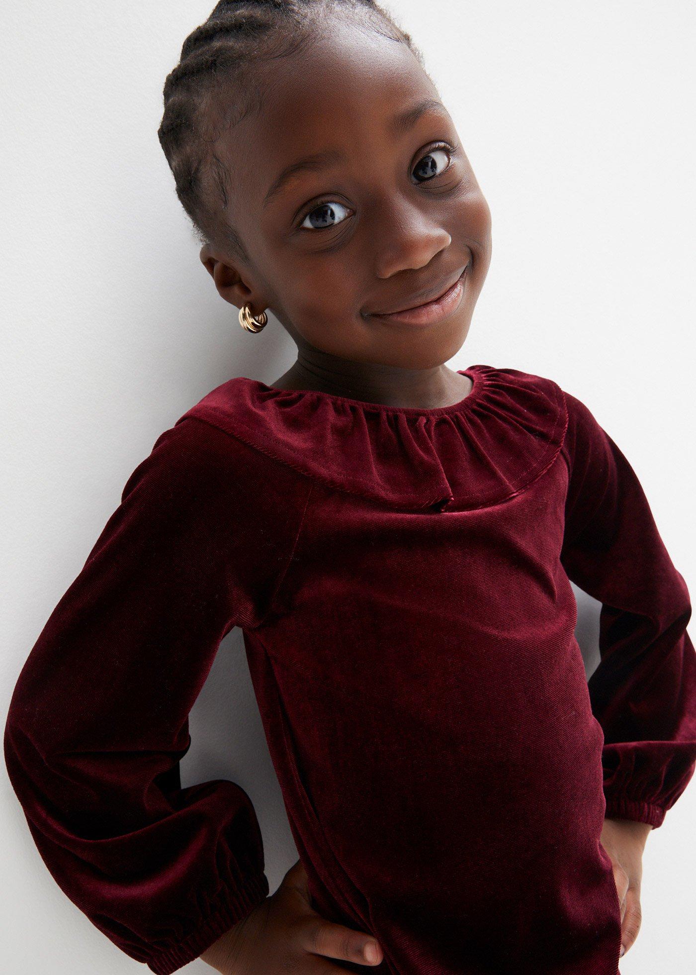 Sukienka aksamitna z falbanami - Bonprix