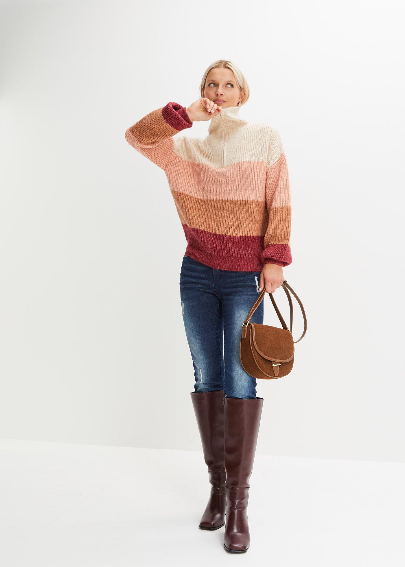 Sweter ze stójką - Bonprix